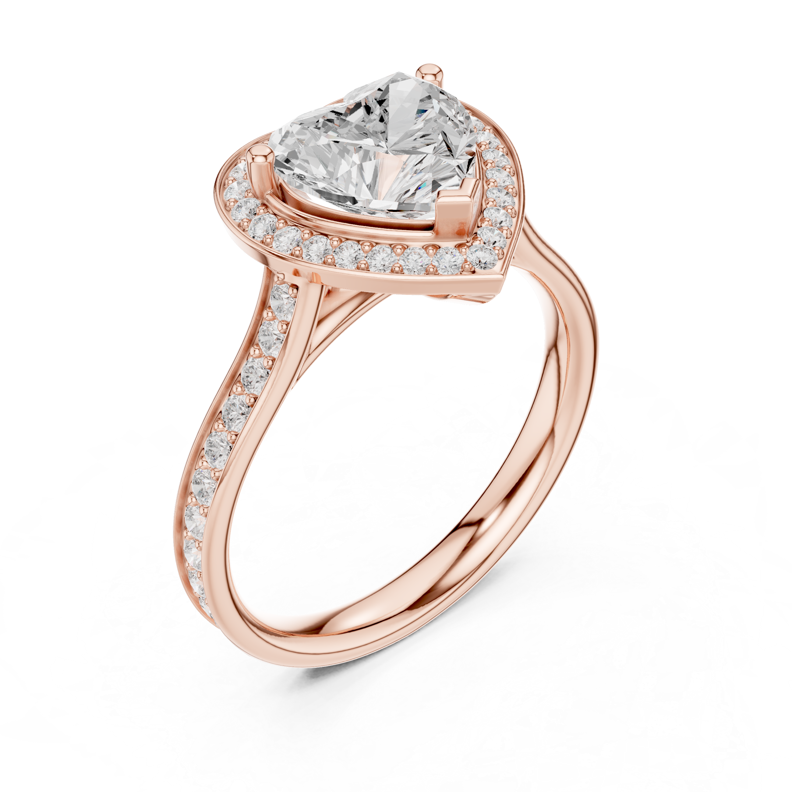 Enchanted Halo Heart-shaped Diamond Ring