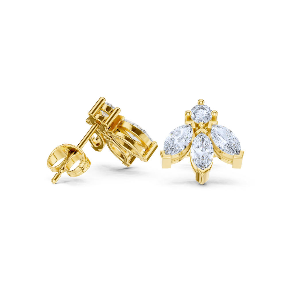 Radiant Elegance Diamond Fan Earrings