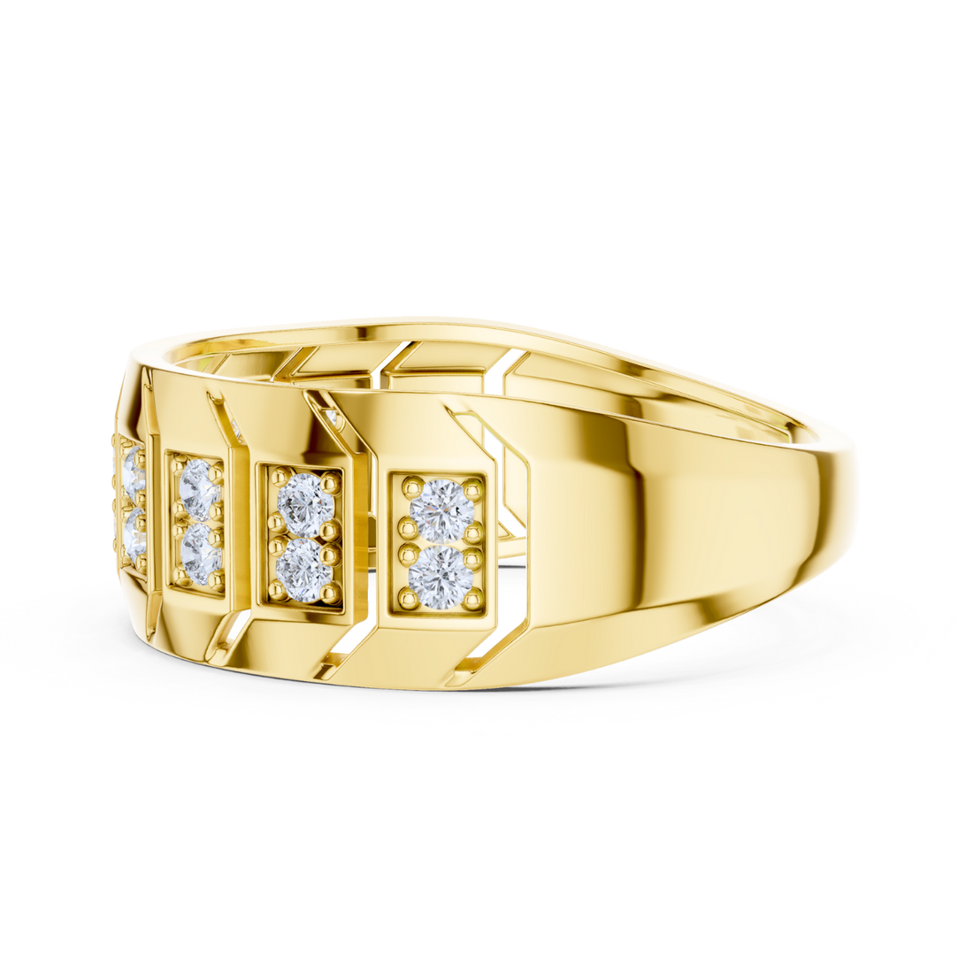 Geometric Diamond Block Ring