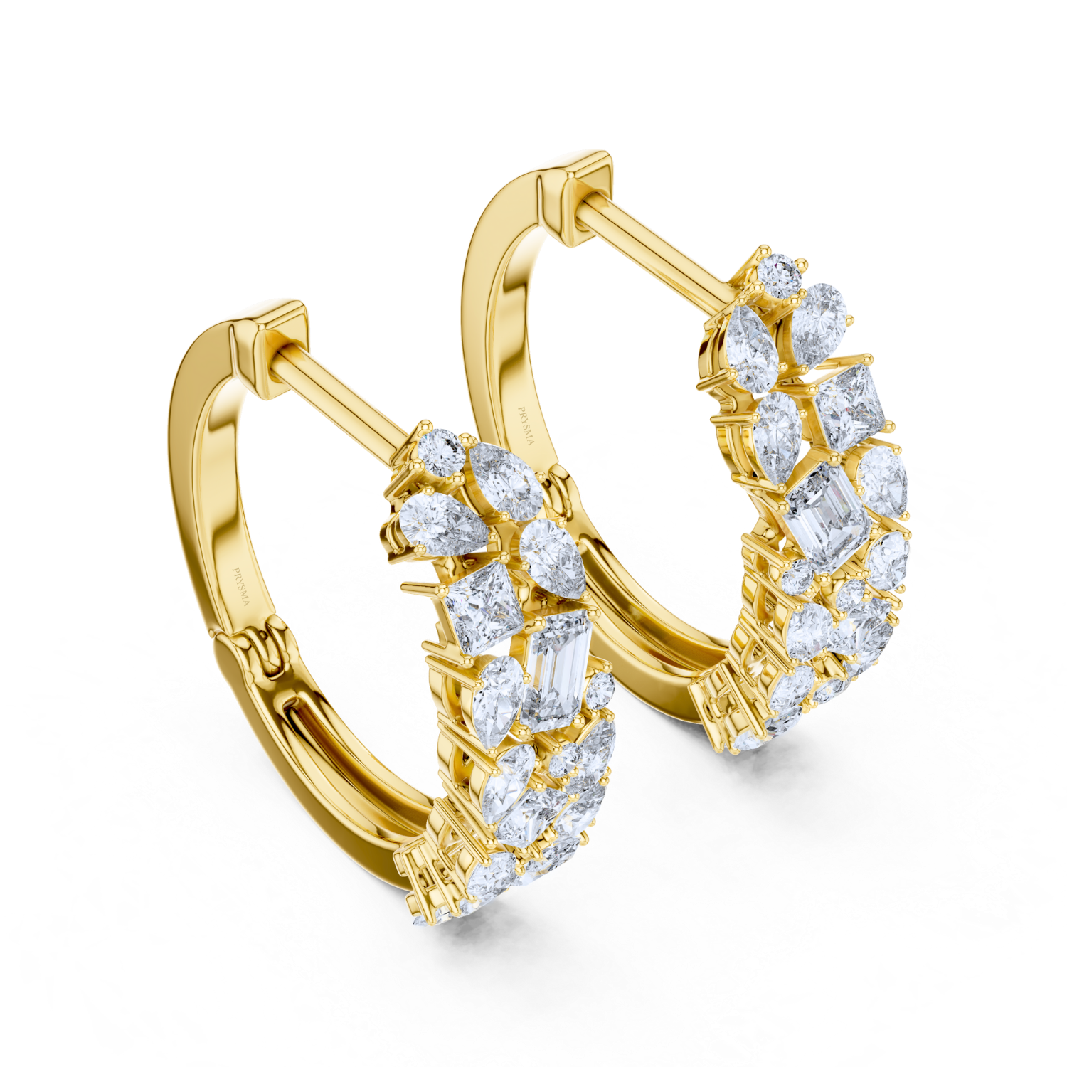 Radiant Bloom Diamond Huggie Hoops