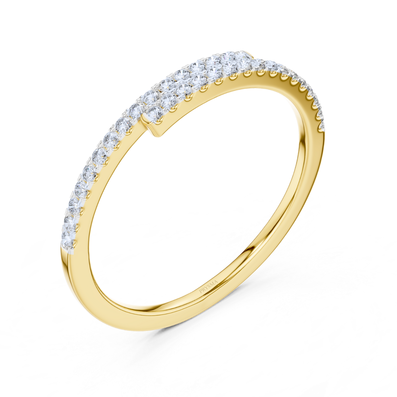 Modern Pave Diamond Open Ring