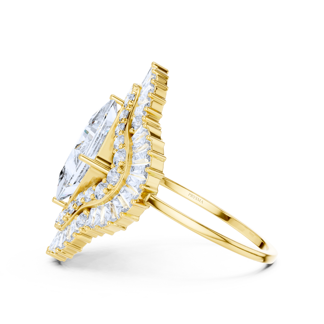Regal Radiance Baguette Halo Ring