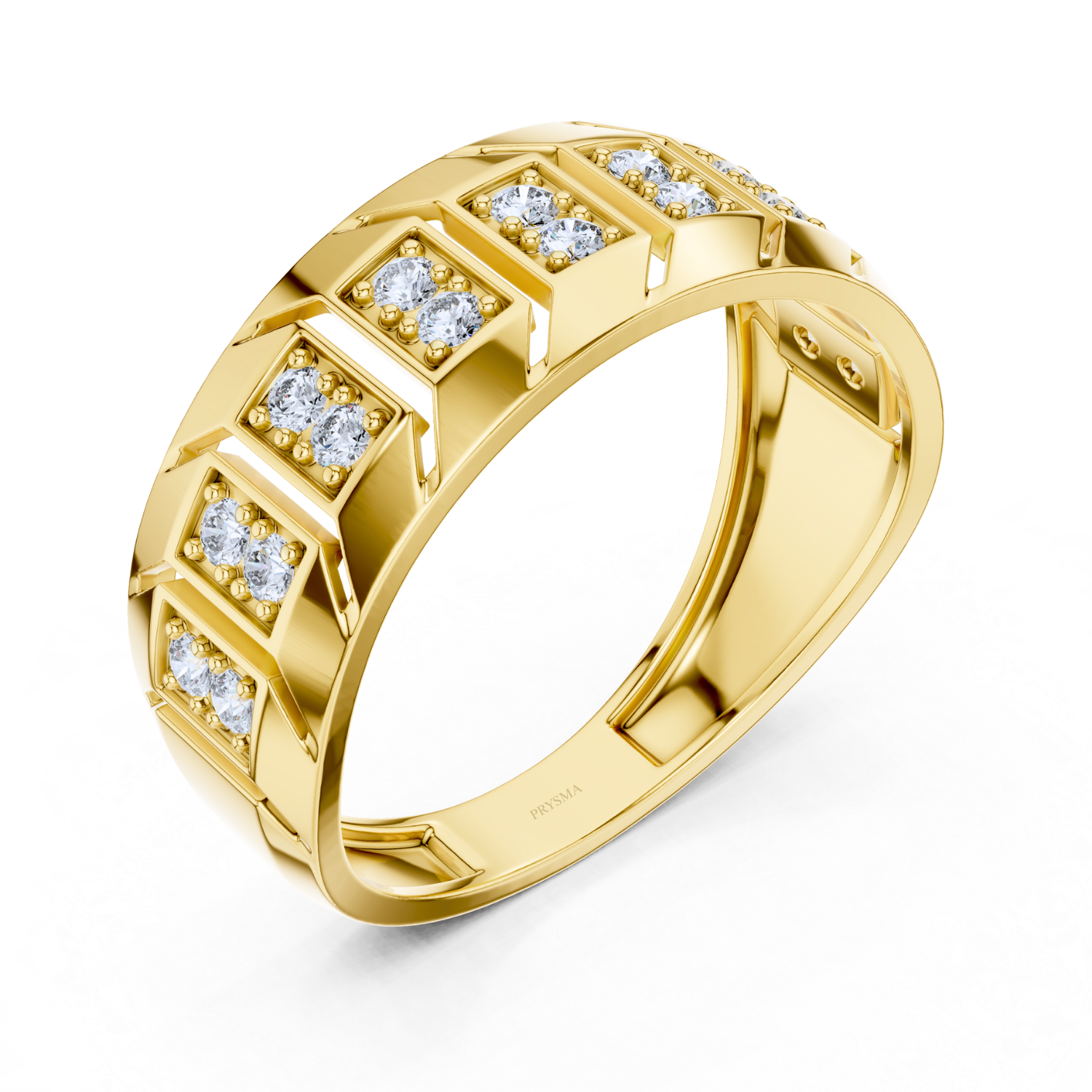 Geometric Diamond Block Ring