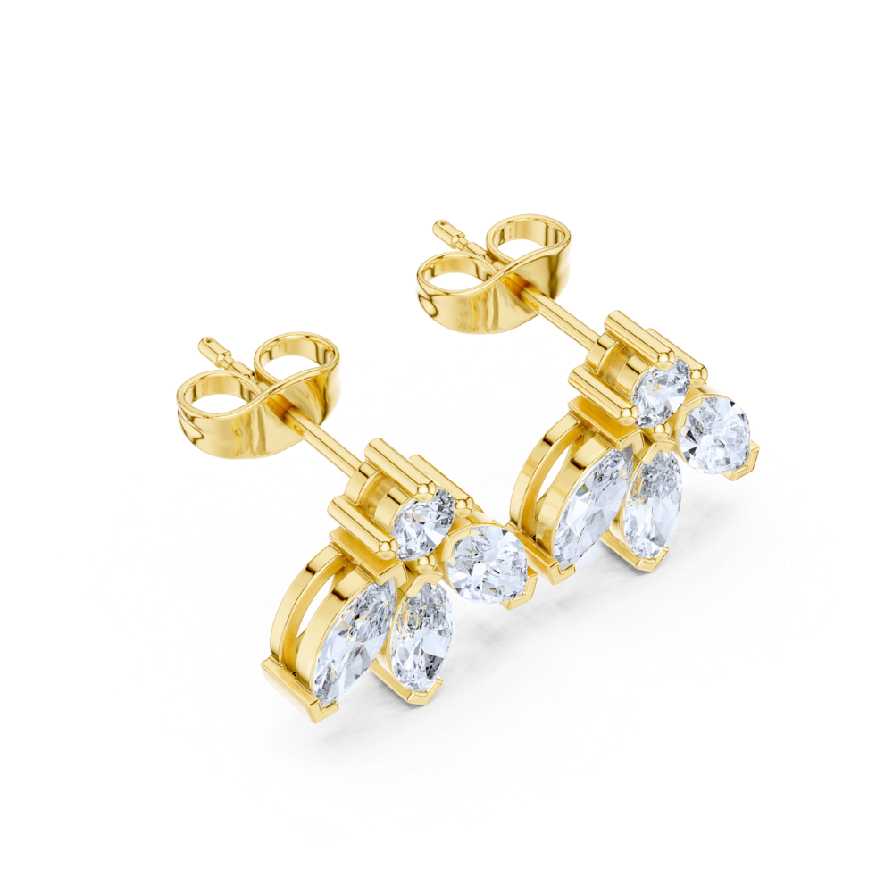 Radiant Elegance Diamond Fan Earrings