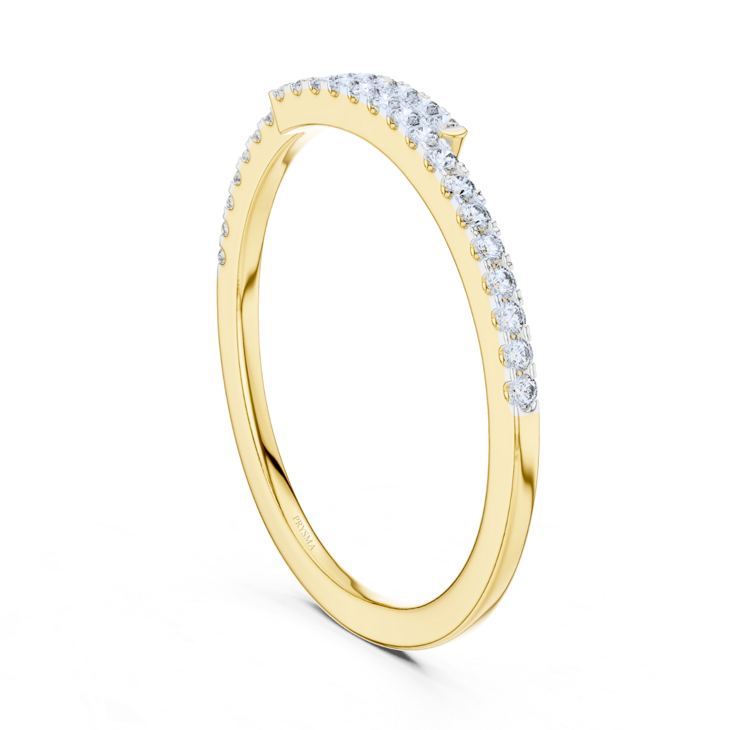Modern Pave Diamond Open Ring