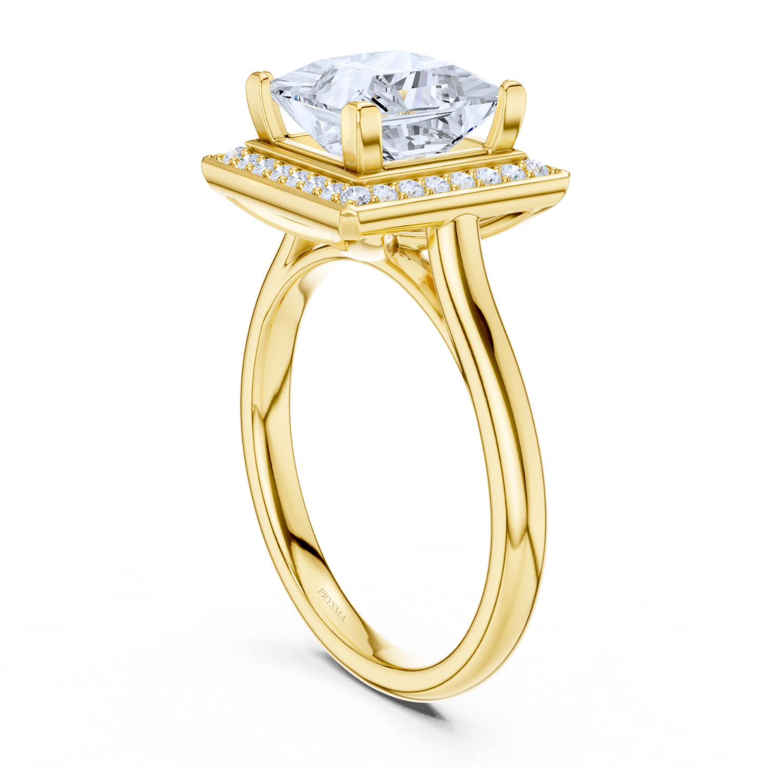 Princess-Cut Halo Diamond Ring