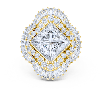 Regal Radiance Baguette Halo Ring