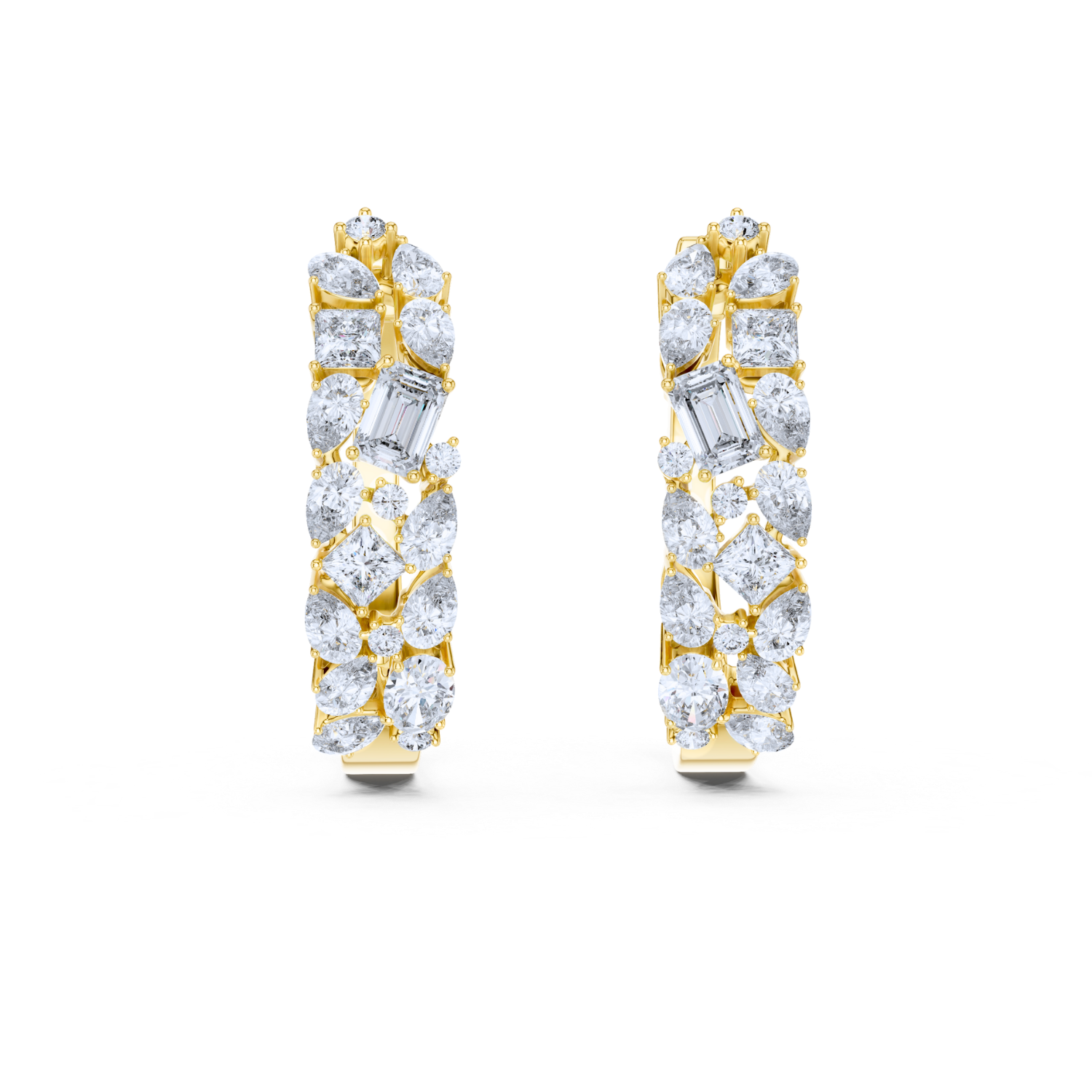 Radiant Bloom Diamond Huggie Hoops