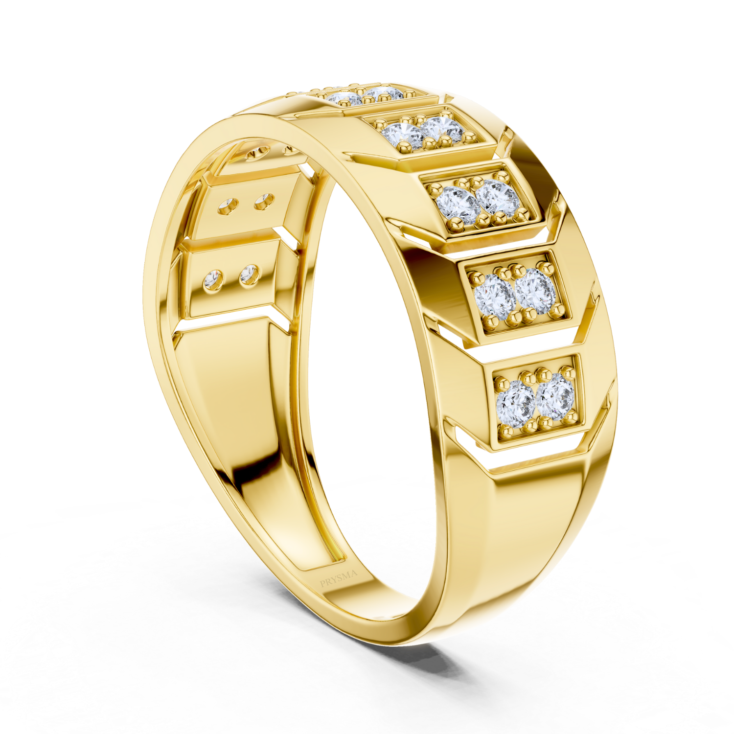 Geometric Diamond Block Ring