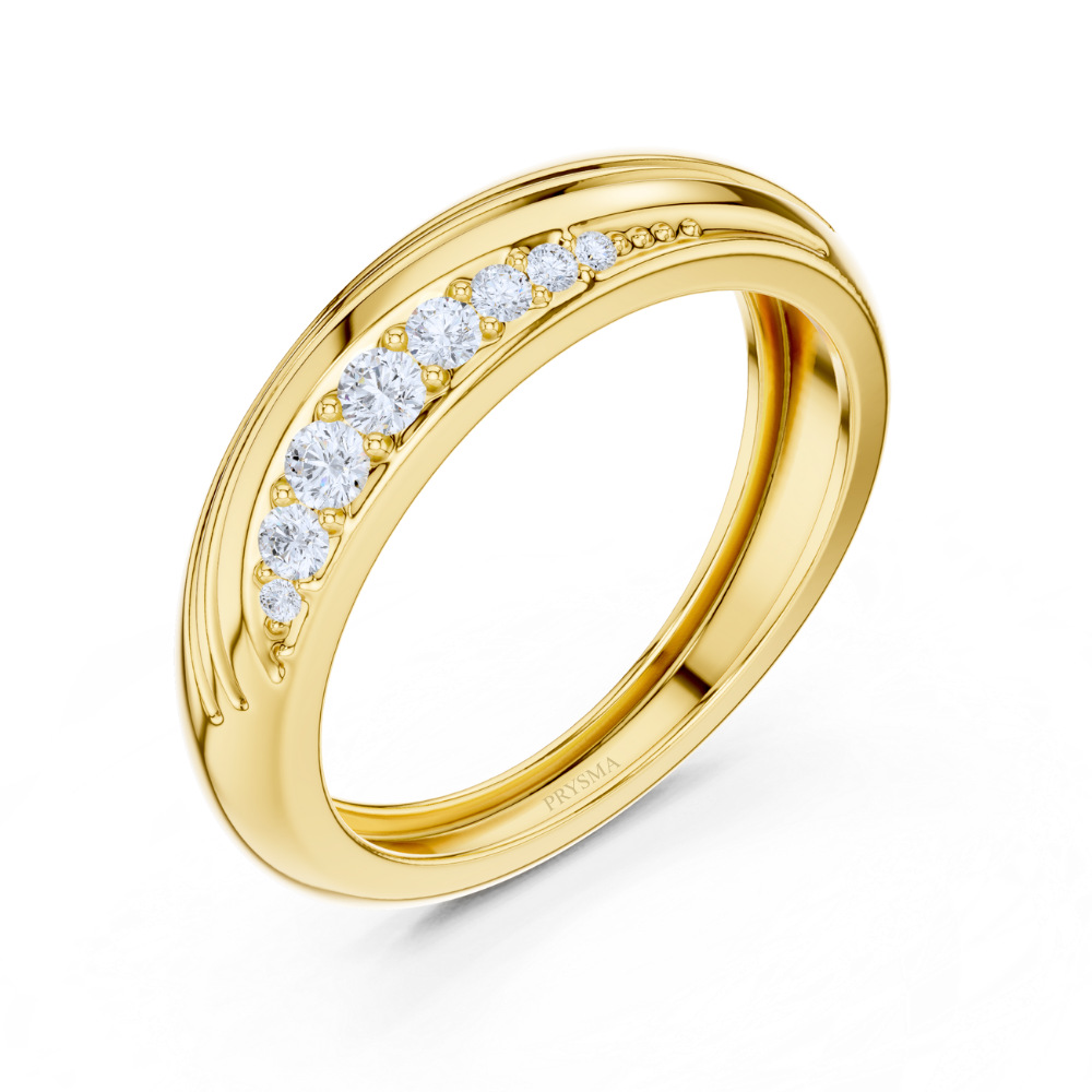 Golden Wave Diamond Ring