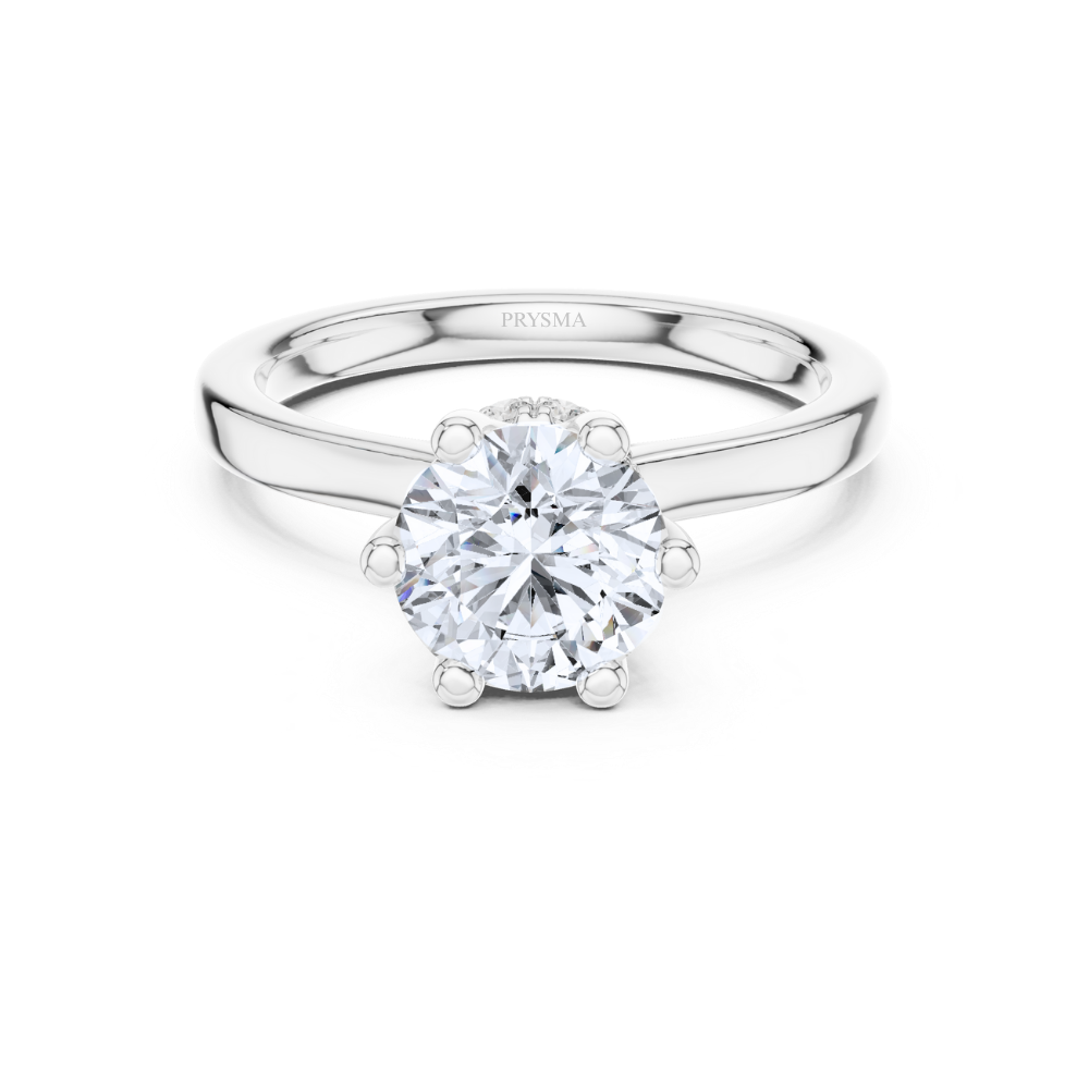 Classic Six-Prong Round Diamond Solitaire Ring
