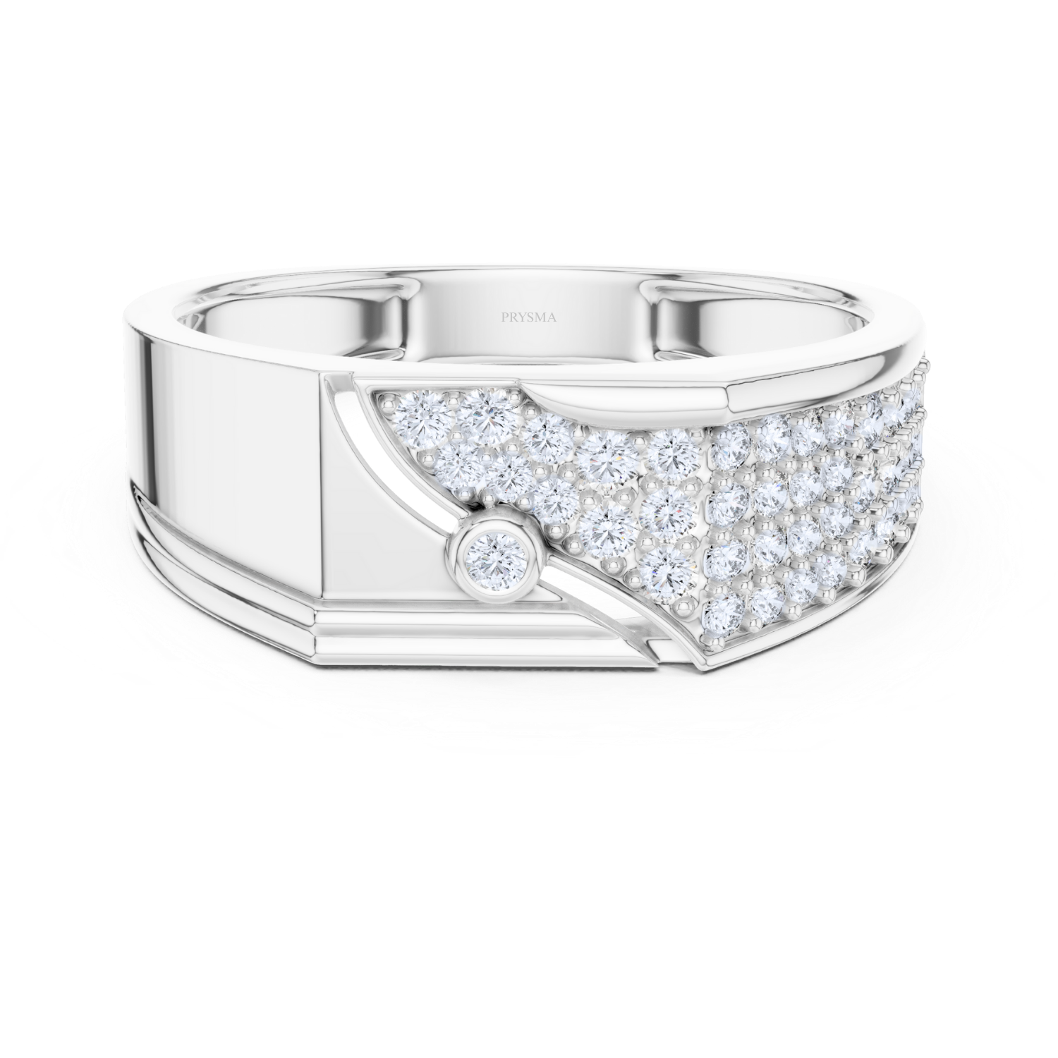 Modern Pave Diamond Accent Ring