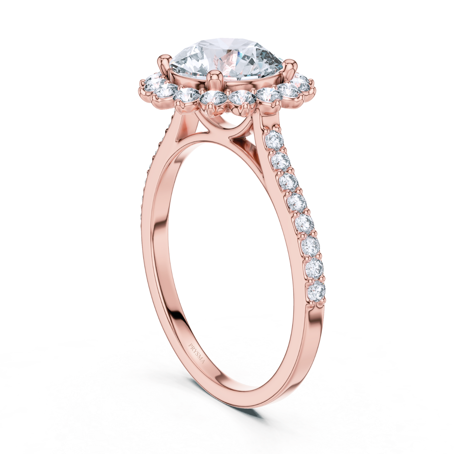 Classic Floral Halo Diamond Ring