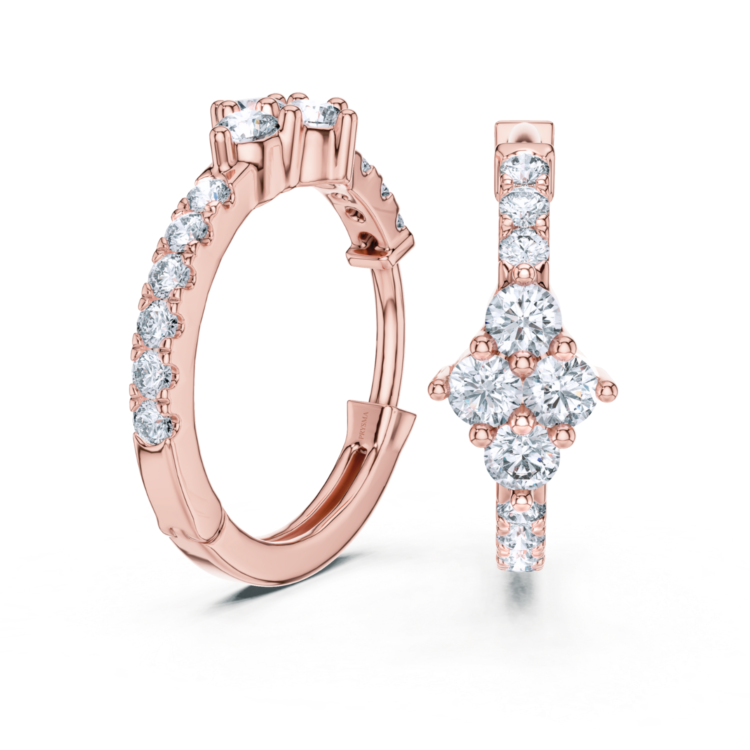 Ethereal Cluster Diamond Huggie Hoops