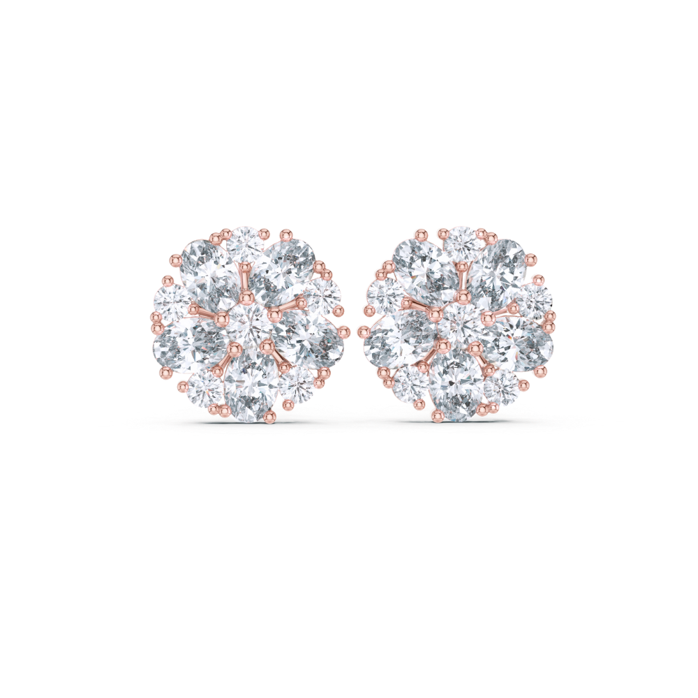 Aurora Bloom Diamond Stud Earrings