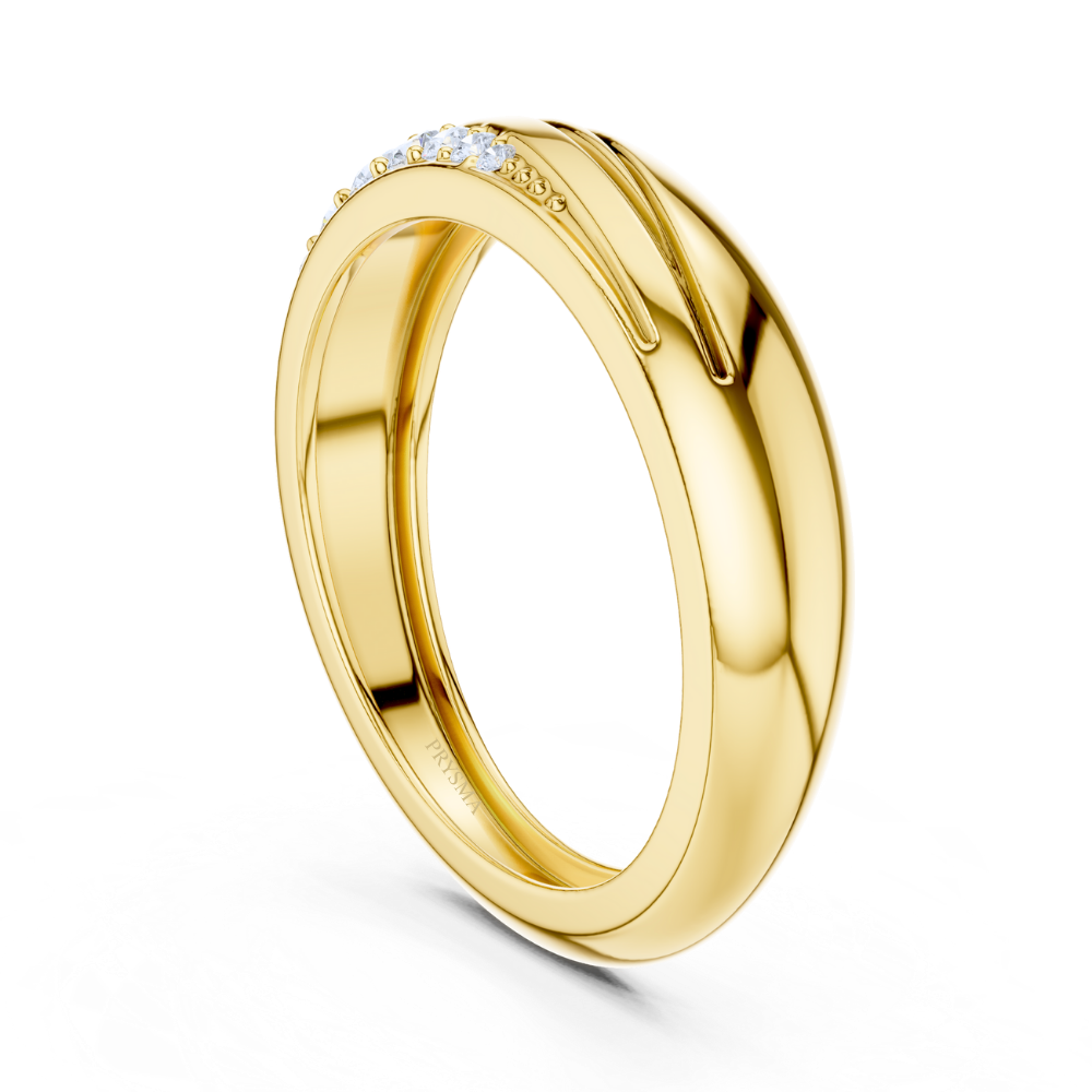 Golden Wave Diamond Ring