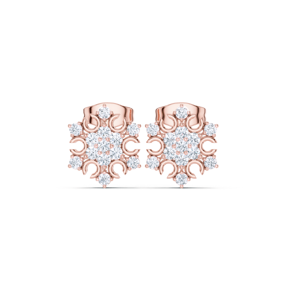 Celestial Bloom Diamond Stud Earrings