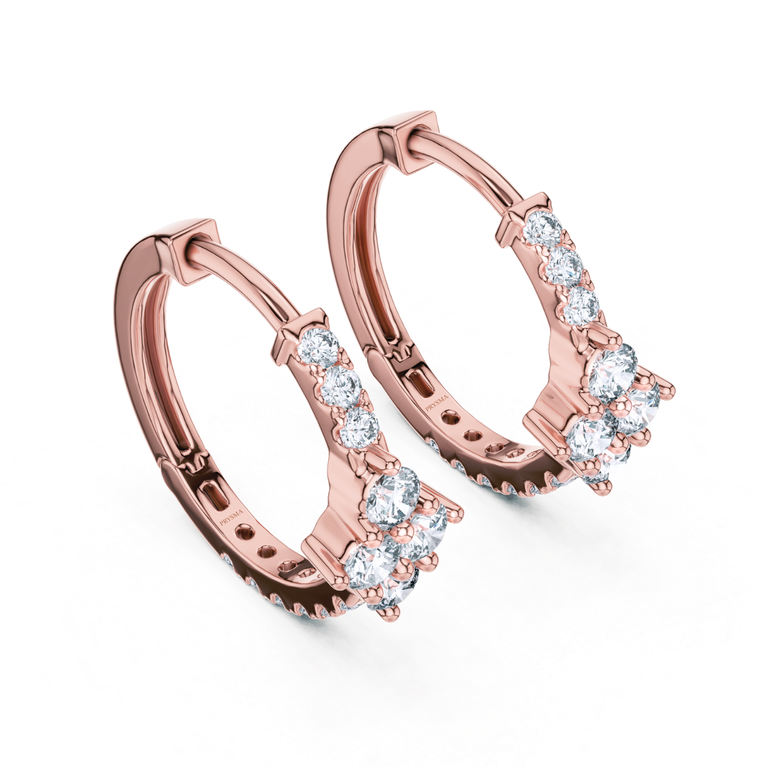 Ethereal Cluster Diamond Huggie Hoops