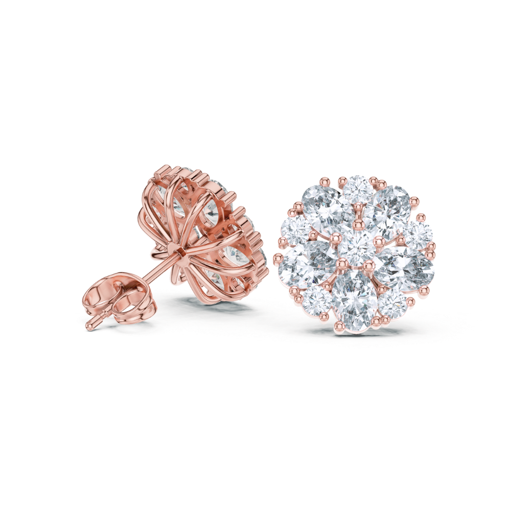 Aurora Bloom Diamond Stud Earrings