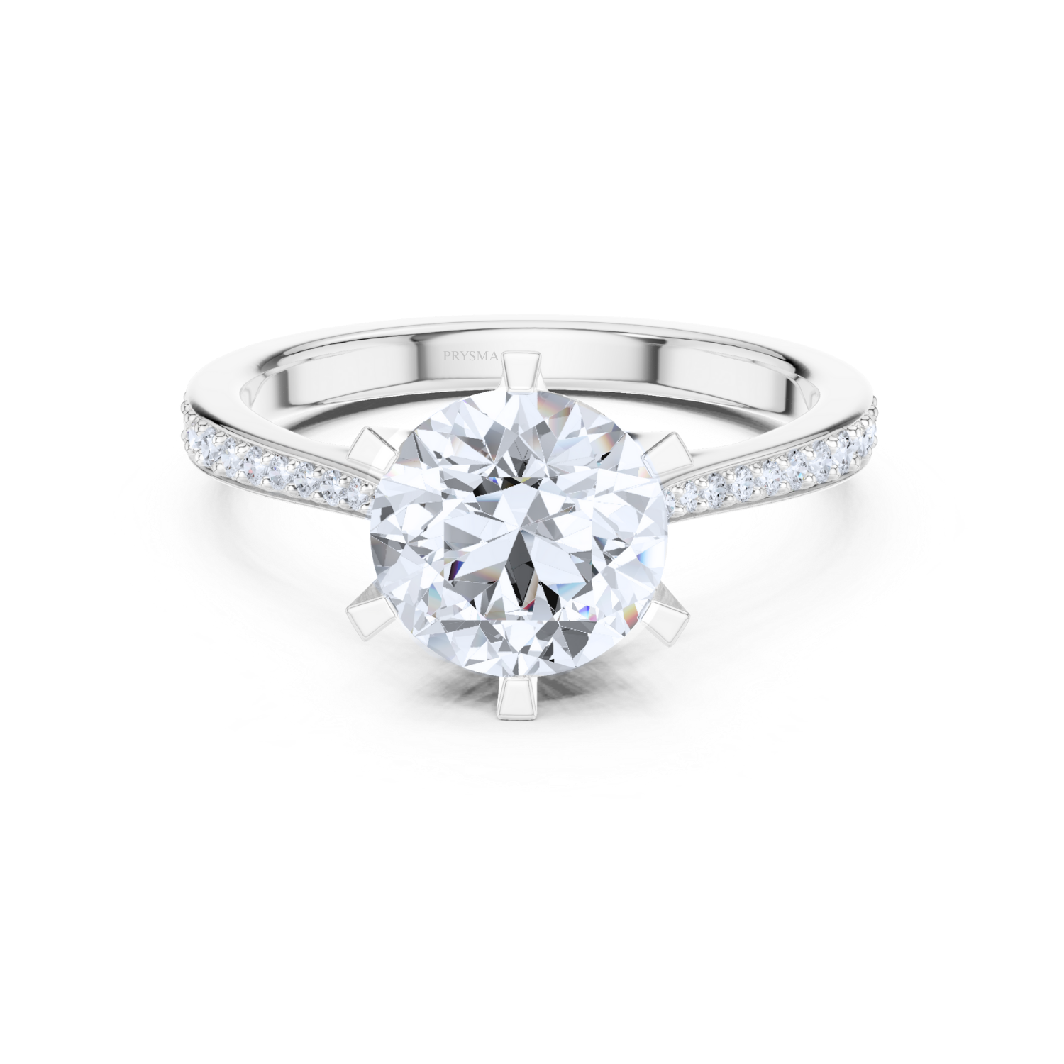 Classic Solitaire Pavé Ring