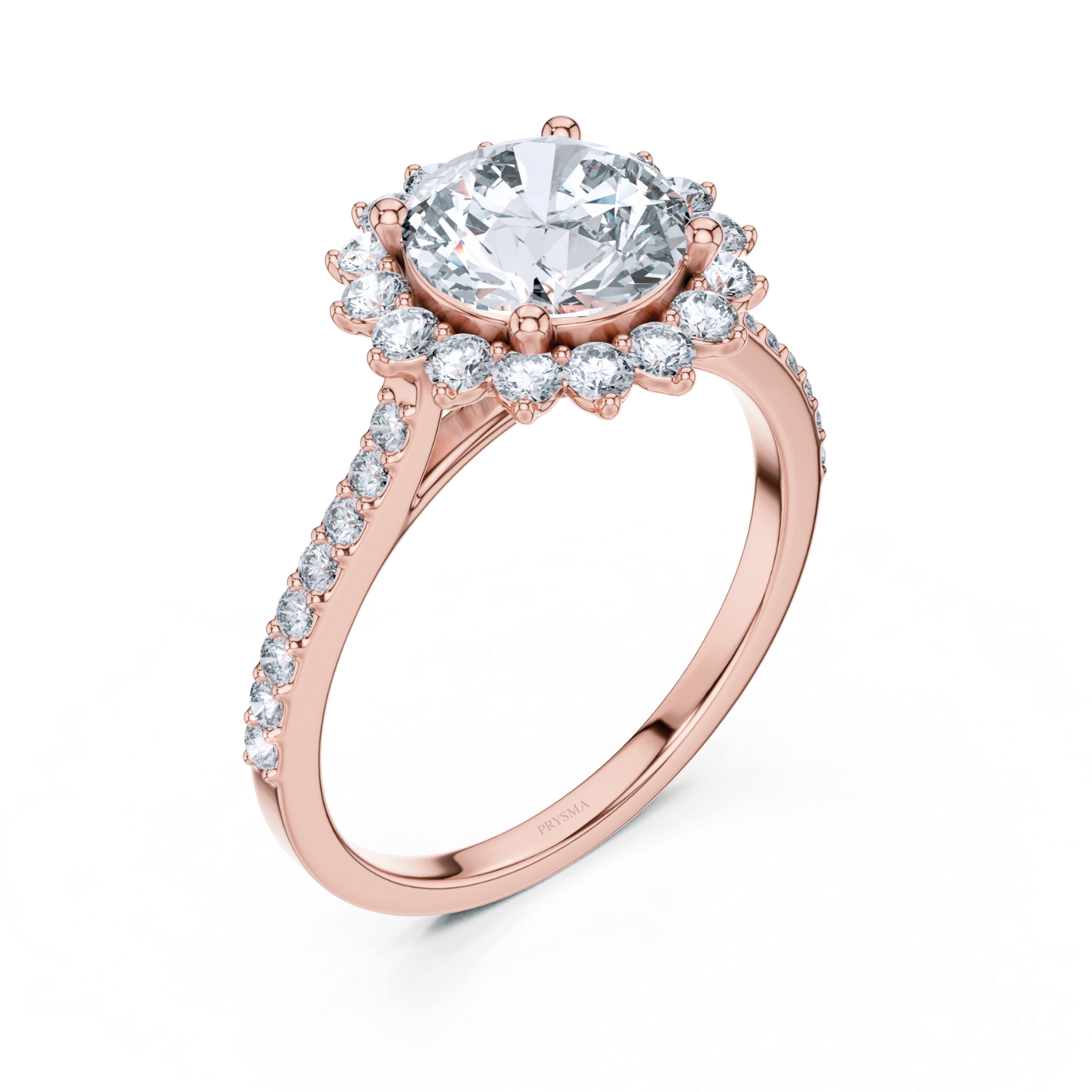 Classic Floral Halo Diamond Ring
