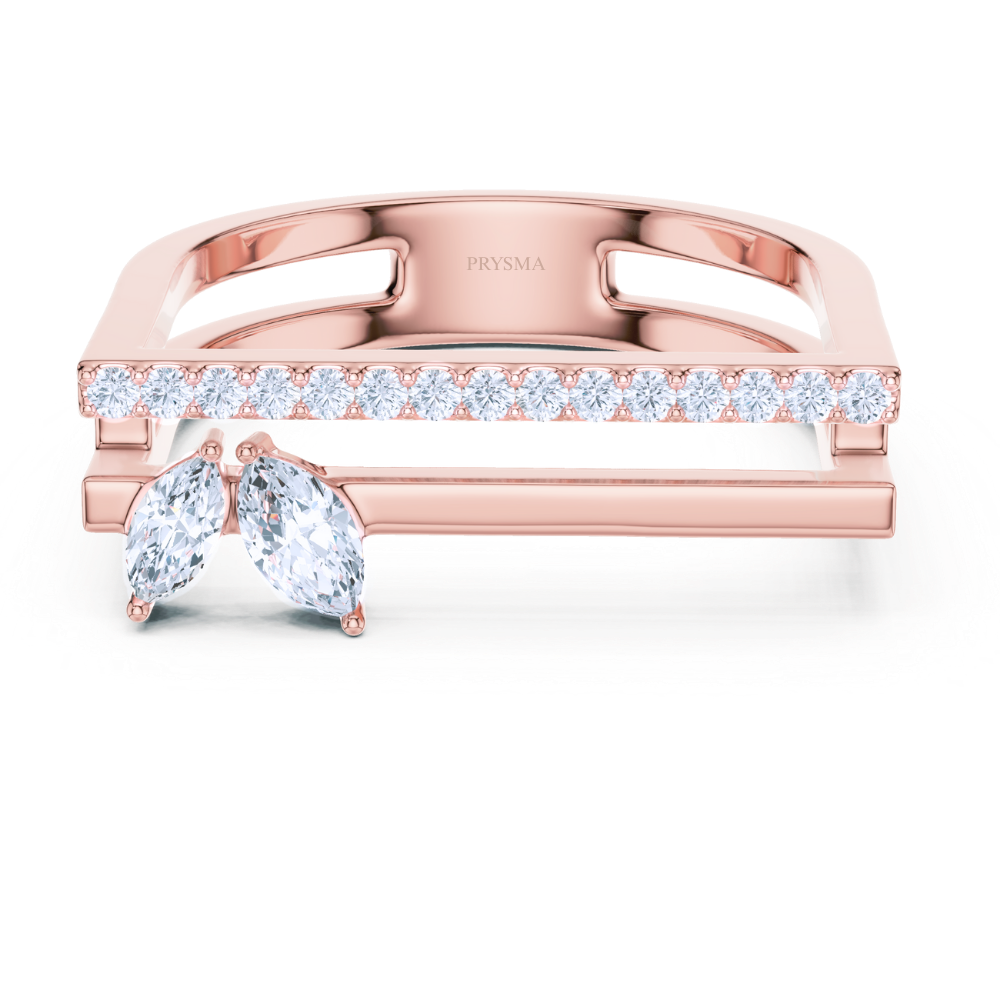 Marquise Charm Geometric Ring