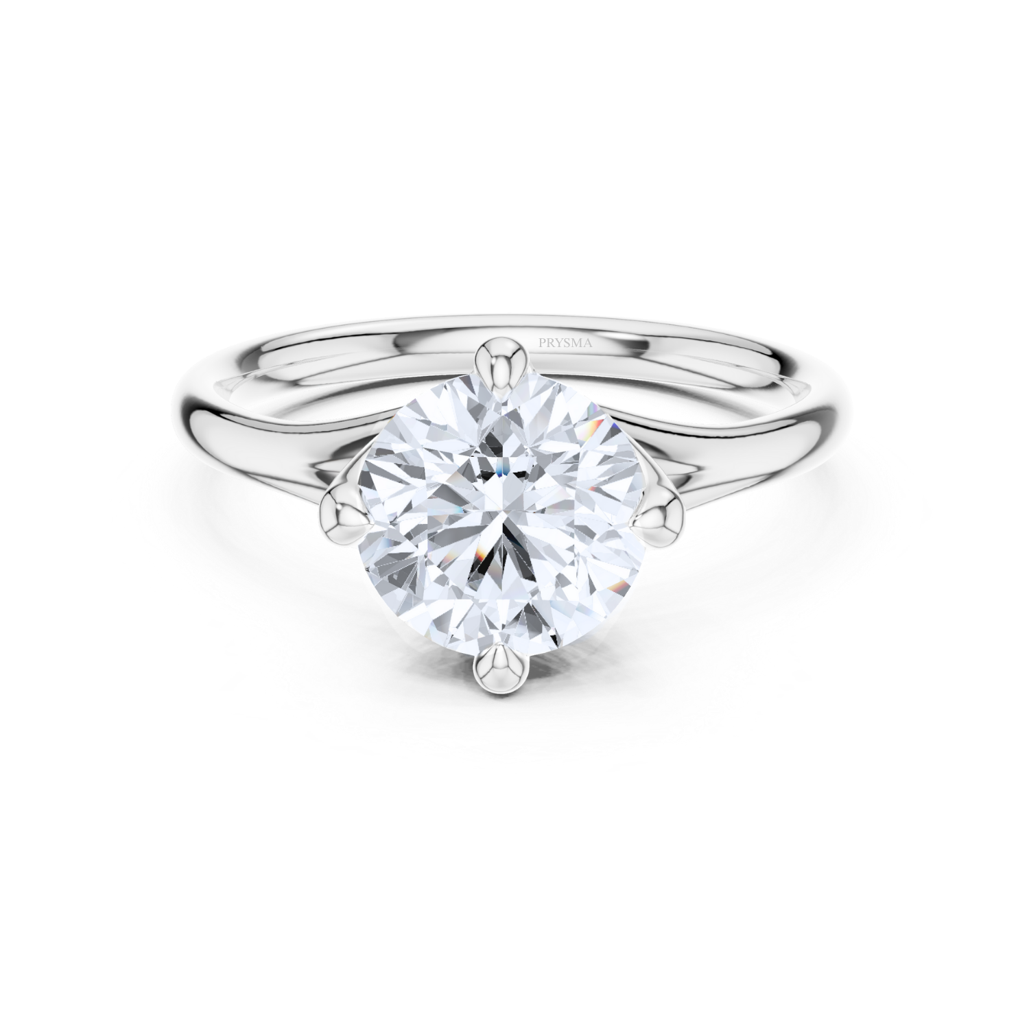 Modern Round Cut Solitaire Ring