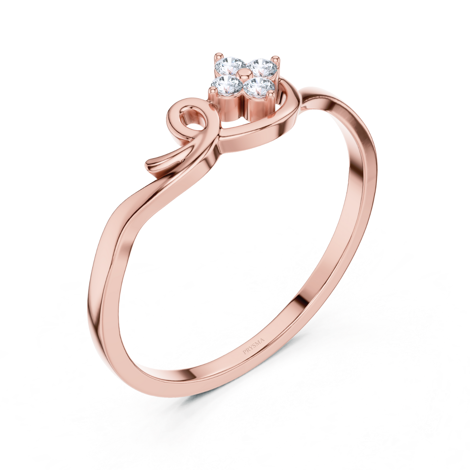 Elegant Twin Spark Heart Ring