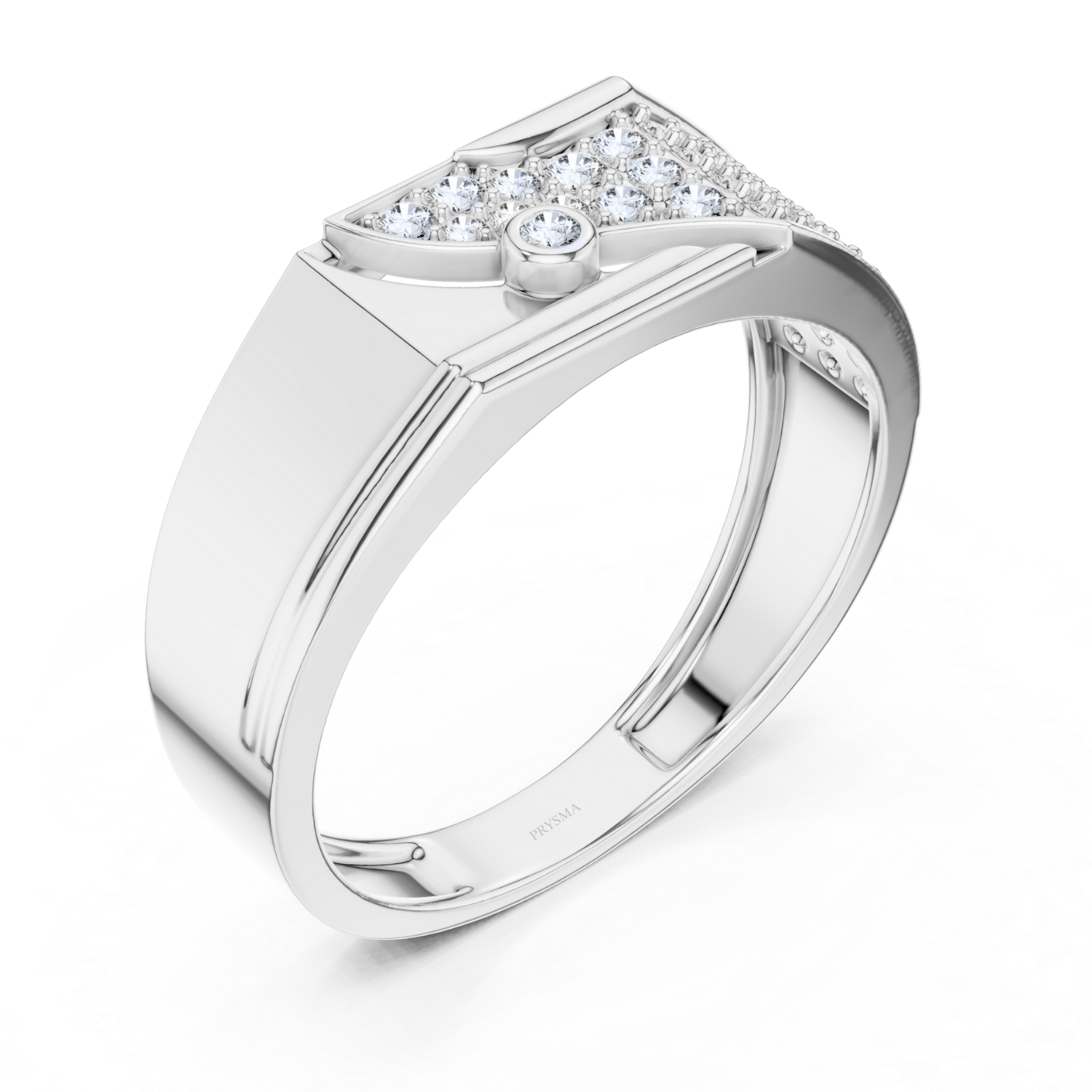 Modern Pave Diamond Accent Ring