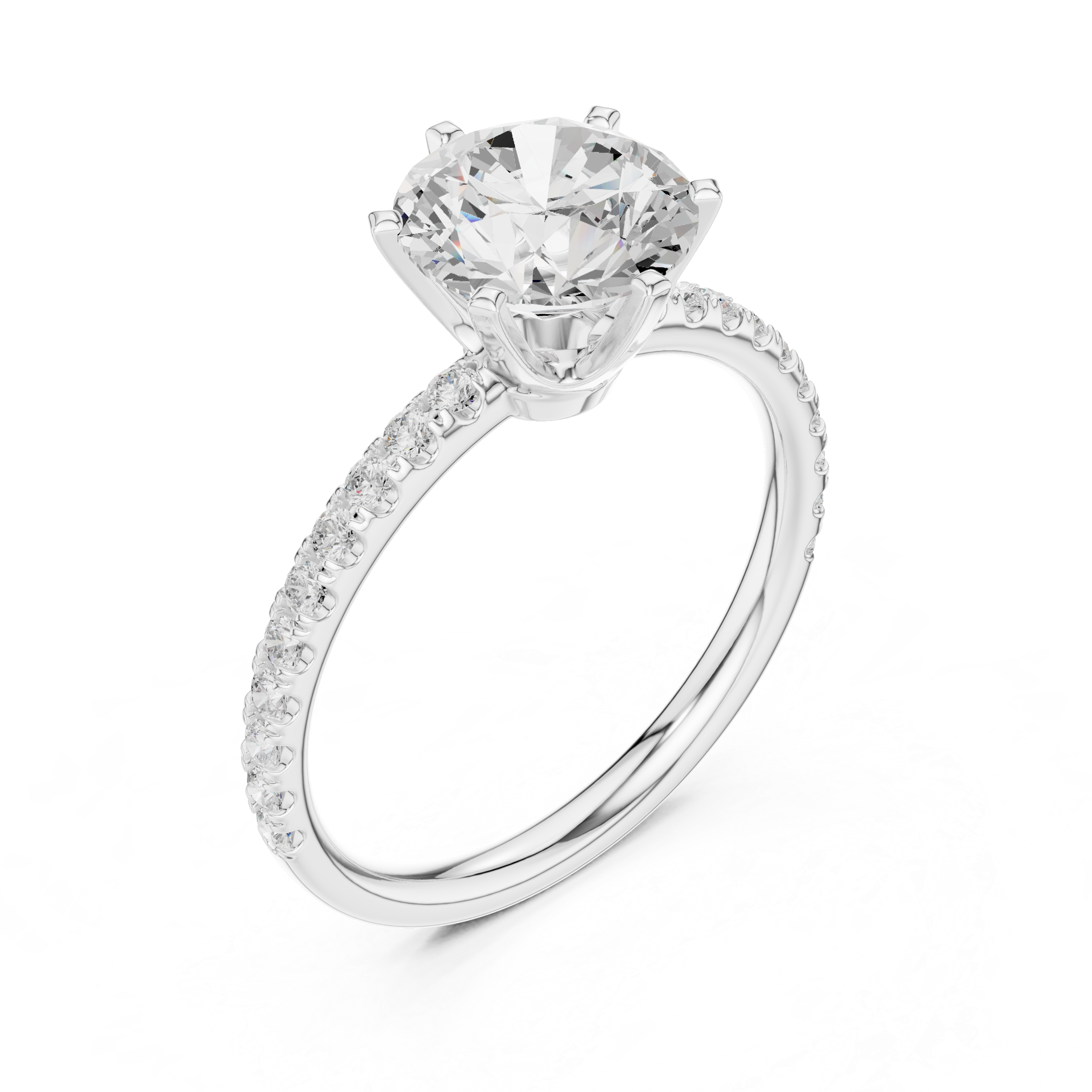 Classic Round Brilliant Pave Ring