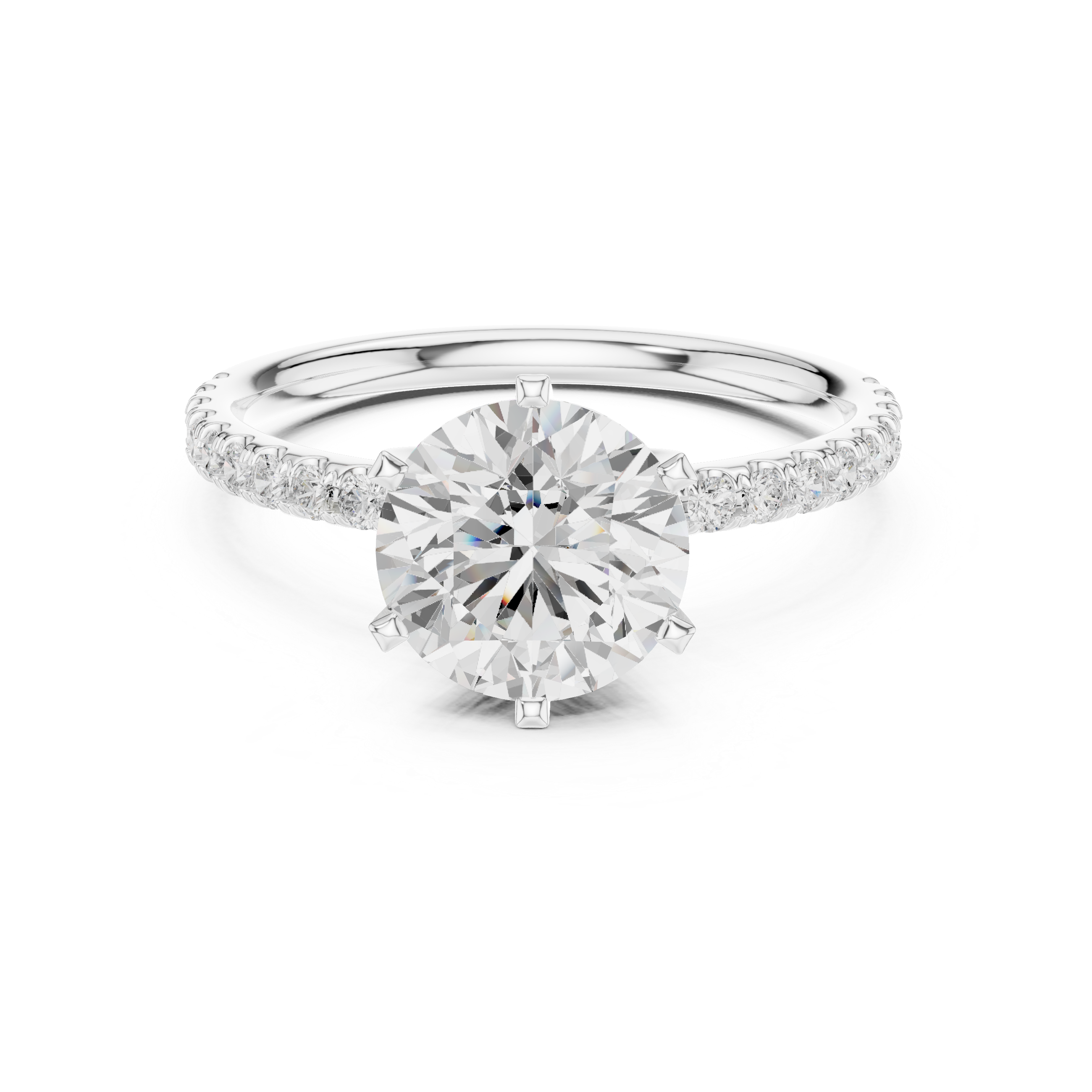Classic Round Brilliant Pave Ring