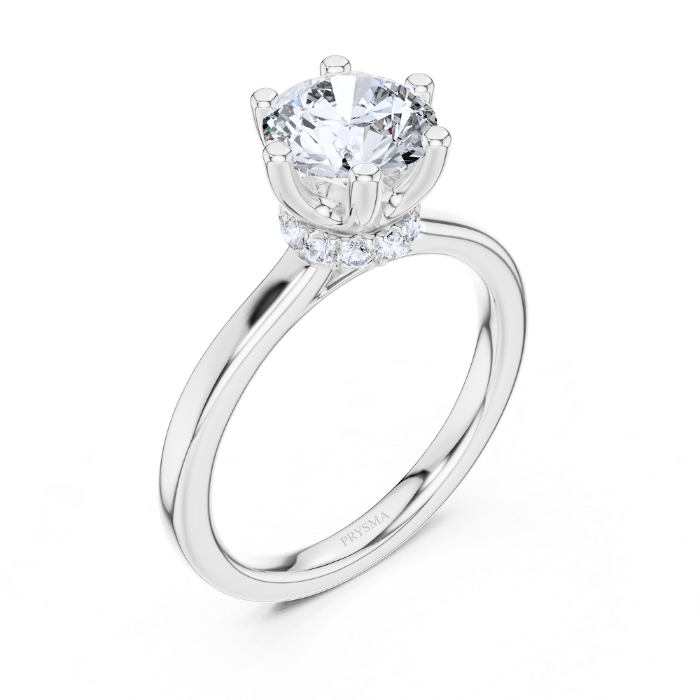 Classic Six-Prong Round Diamond Solitaire Ring