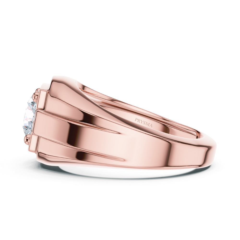 Regal Round Solitaire Men's Ring