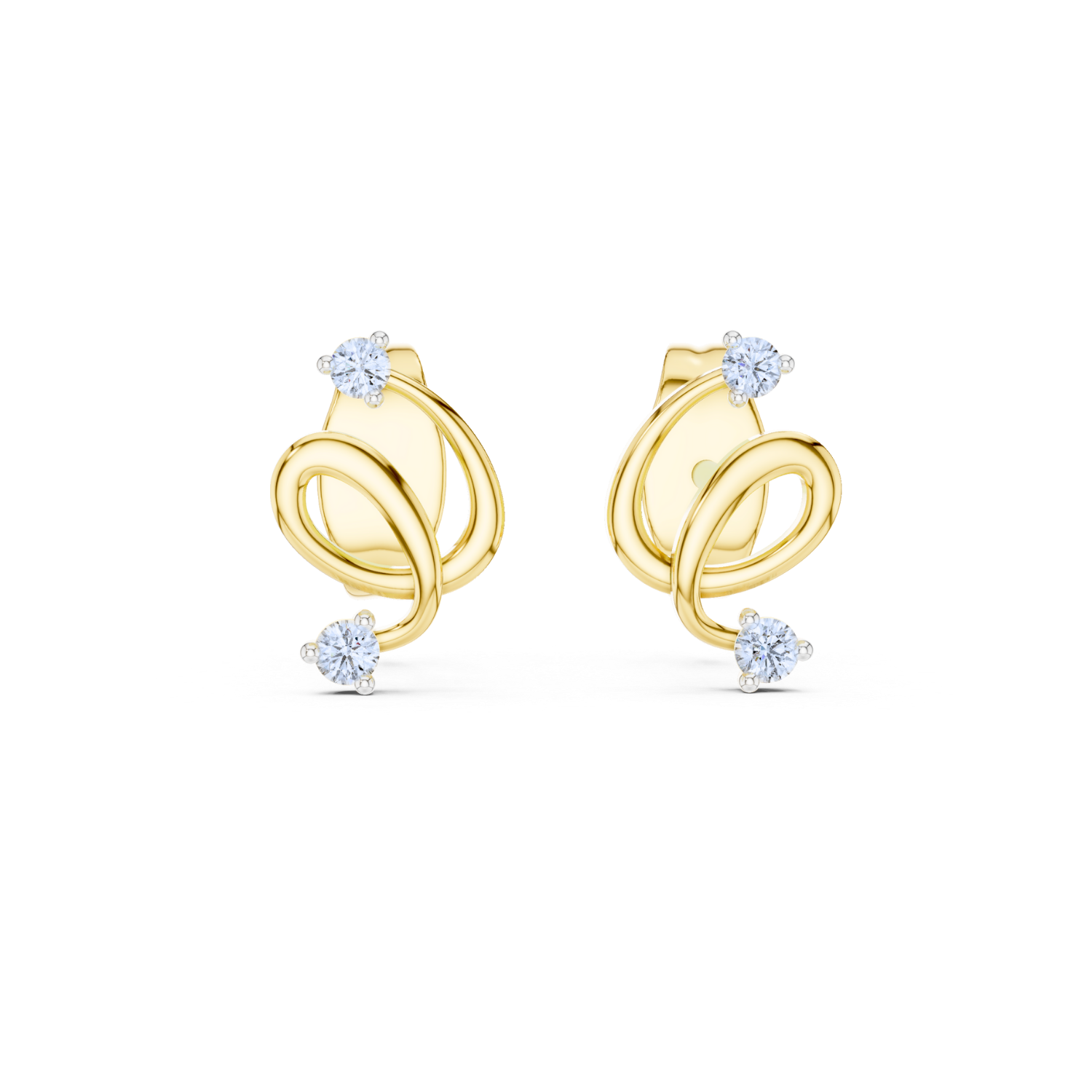 Elegant Swirl Diamond Earrings