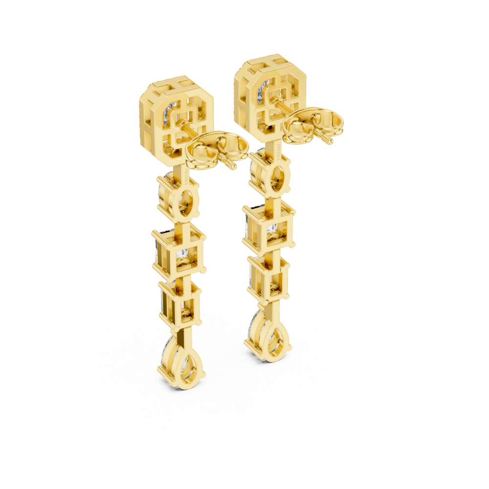 Aurora Geometric Cascade Earrings