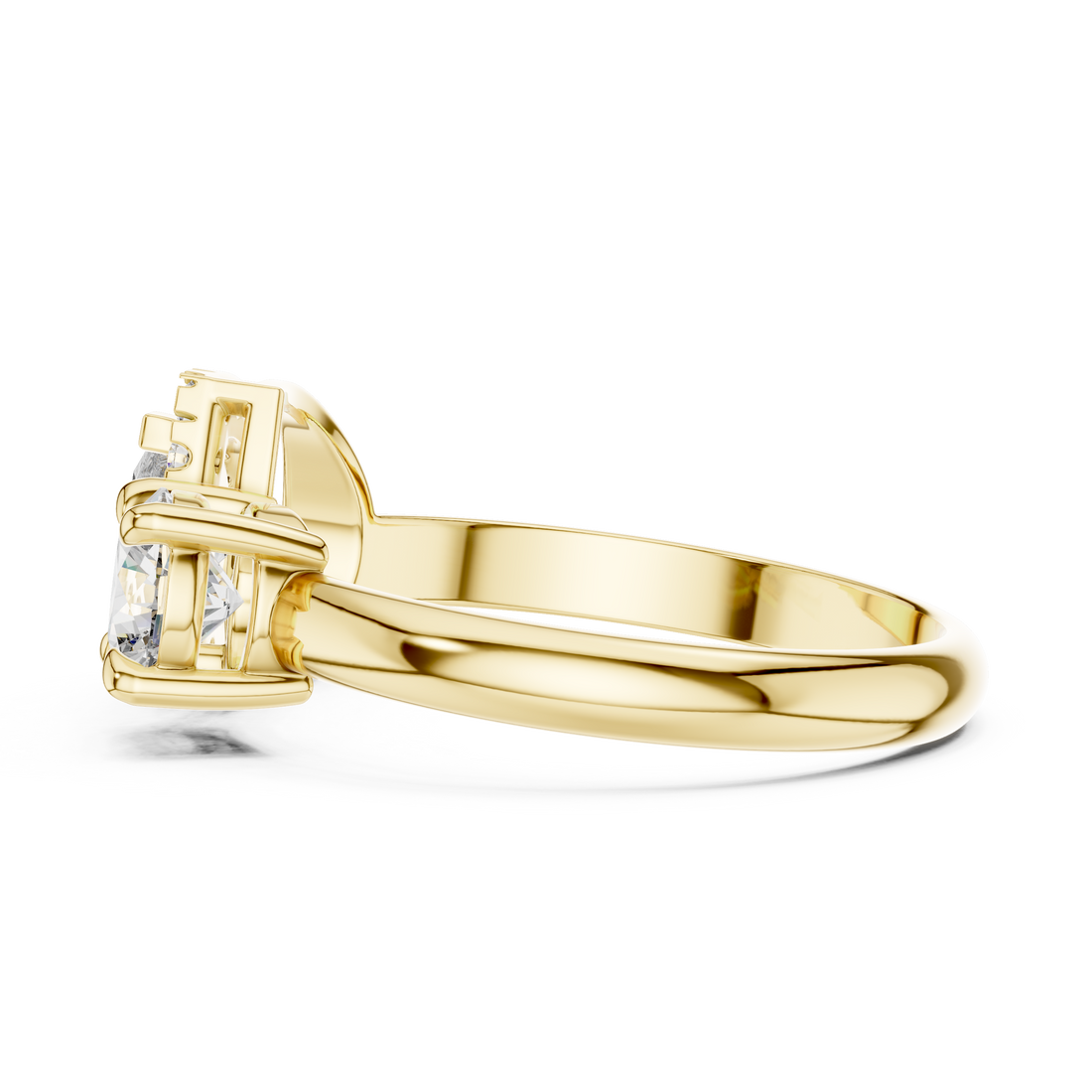 Pear & Round Dual Stone Halo Ring