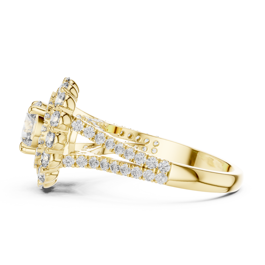 Radiant Double Halo Diamond Ring