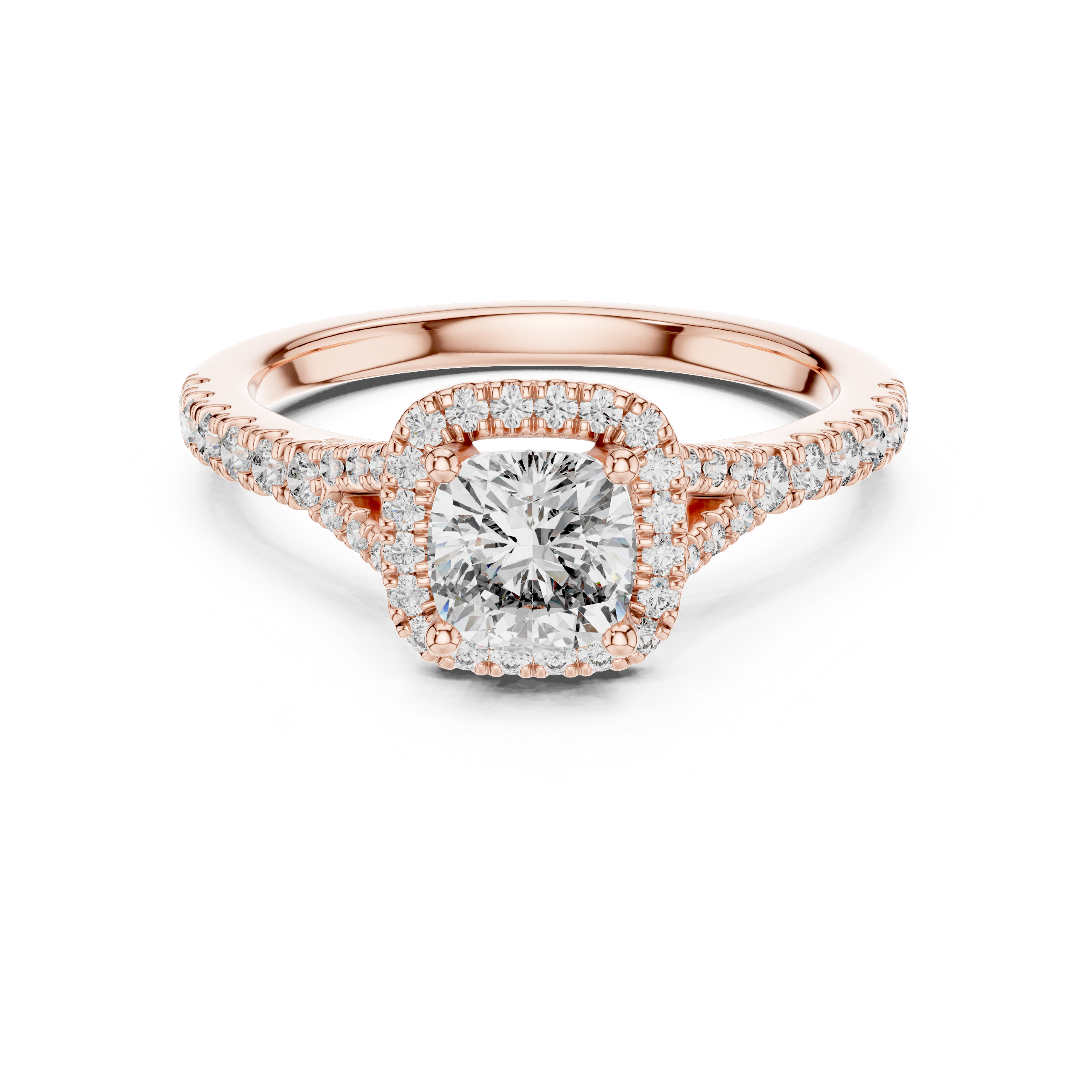 Cushion-Cuts Halo Diamonds Ring