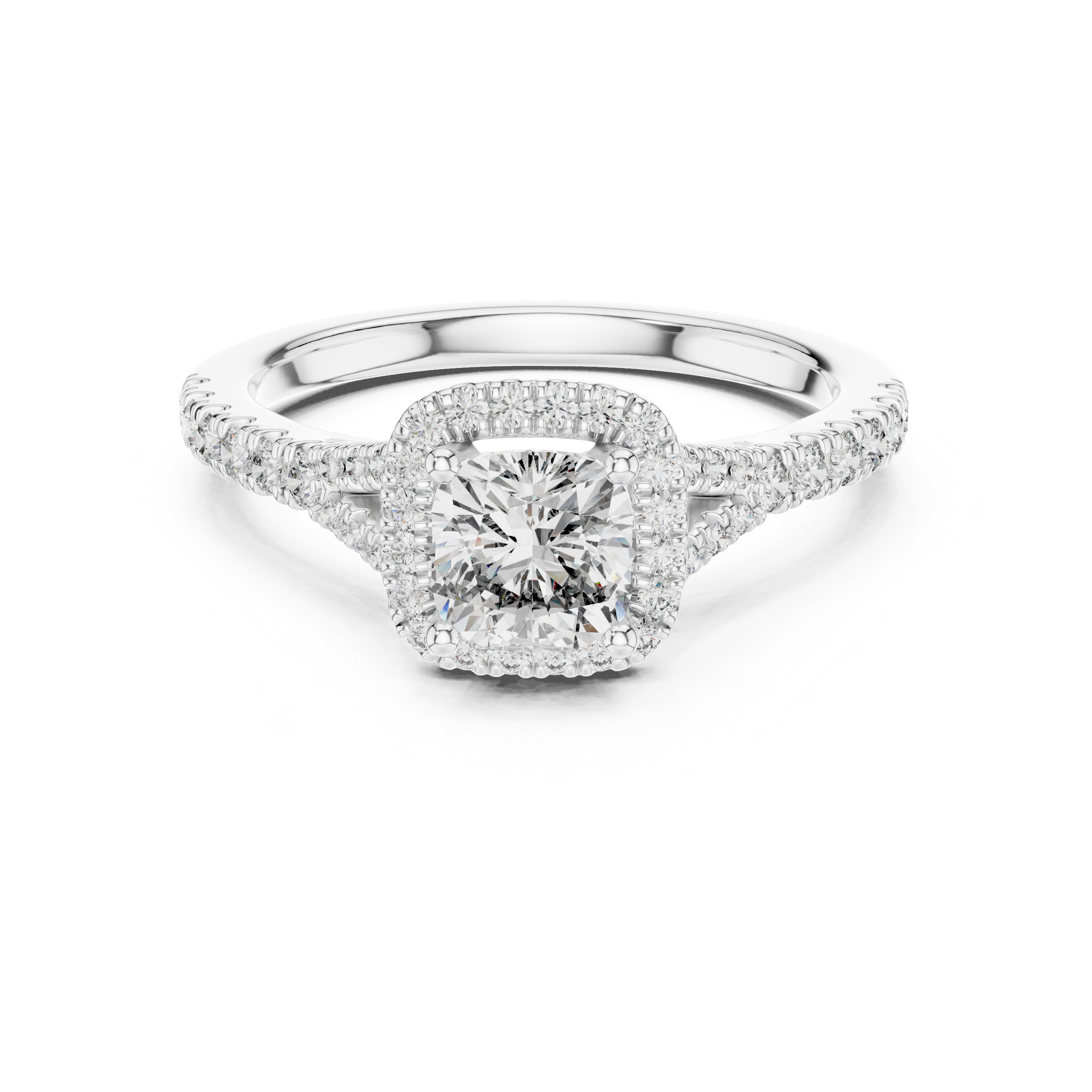 Cushion-Cuts Halo Diamonds Ring