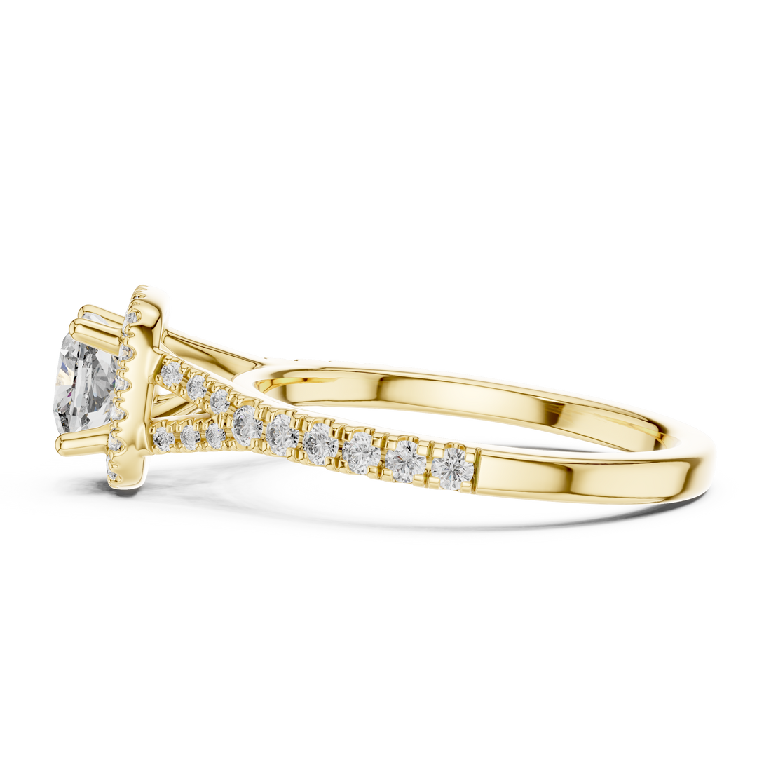 Cushion-Cuts Halo Diamonds Ring