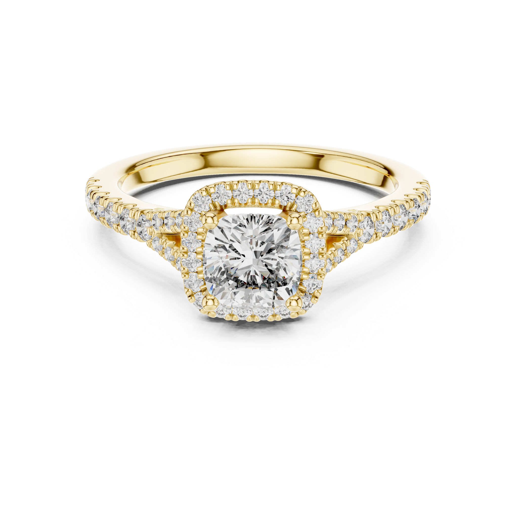 Cushion-Cuts Halo Diamonds Ring