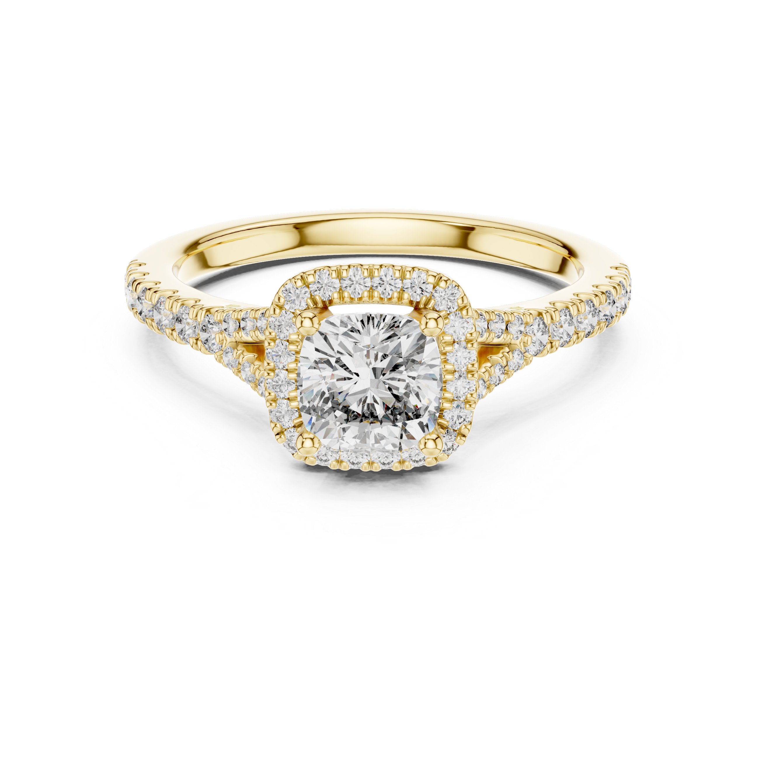 Cushion-Cuts Halo Diamonds Ring