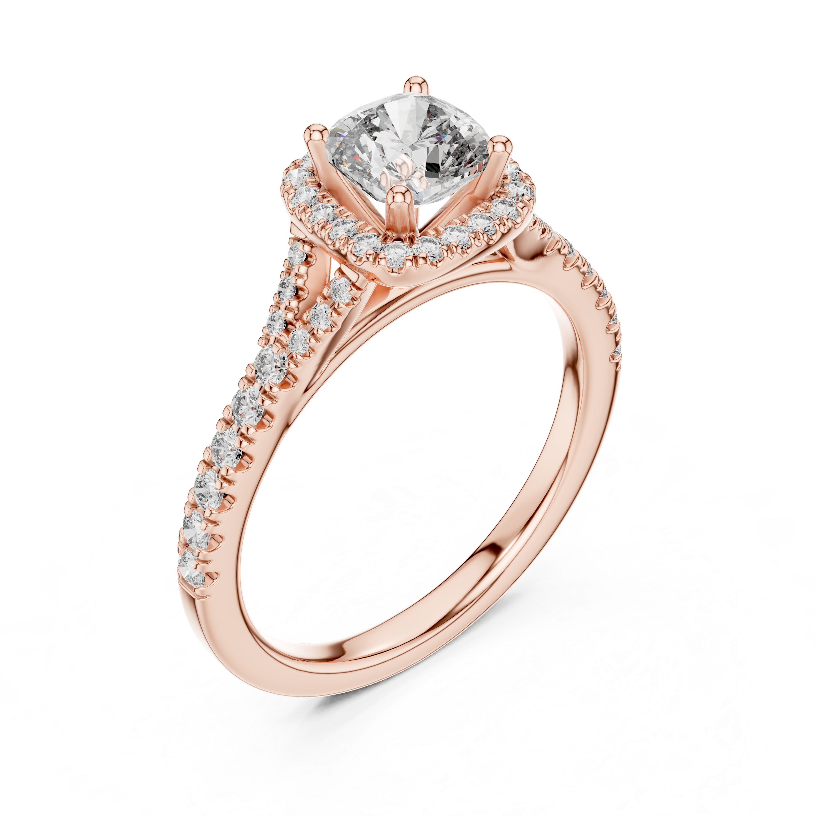 Cushion-Cuts Halo Diamonds Ring