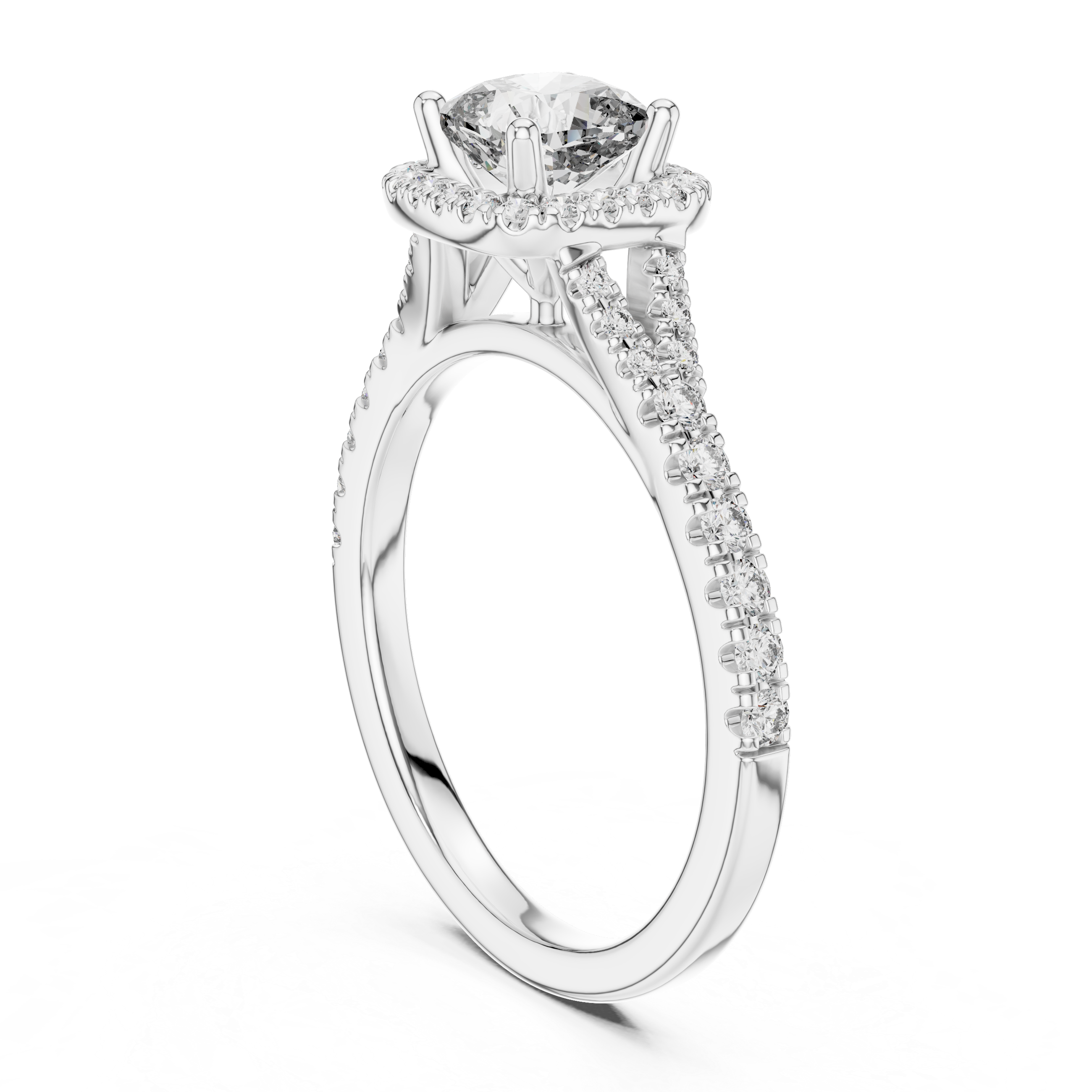 Cushion-Cuts Halo Diamonds Ring