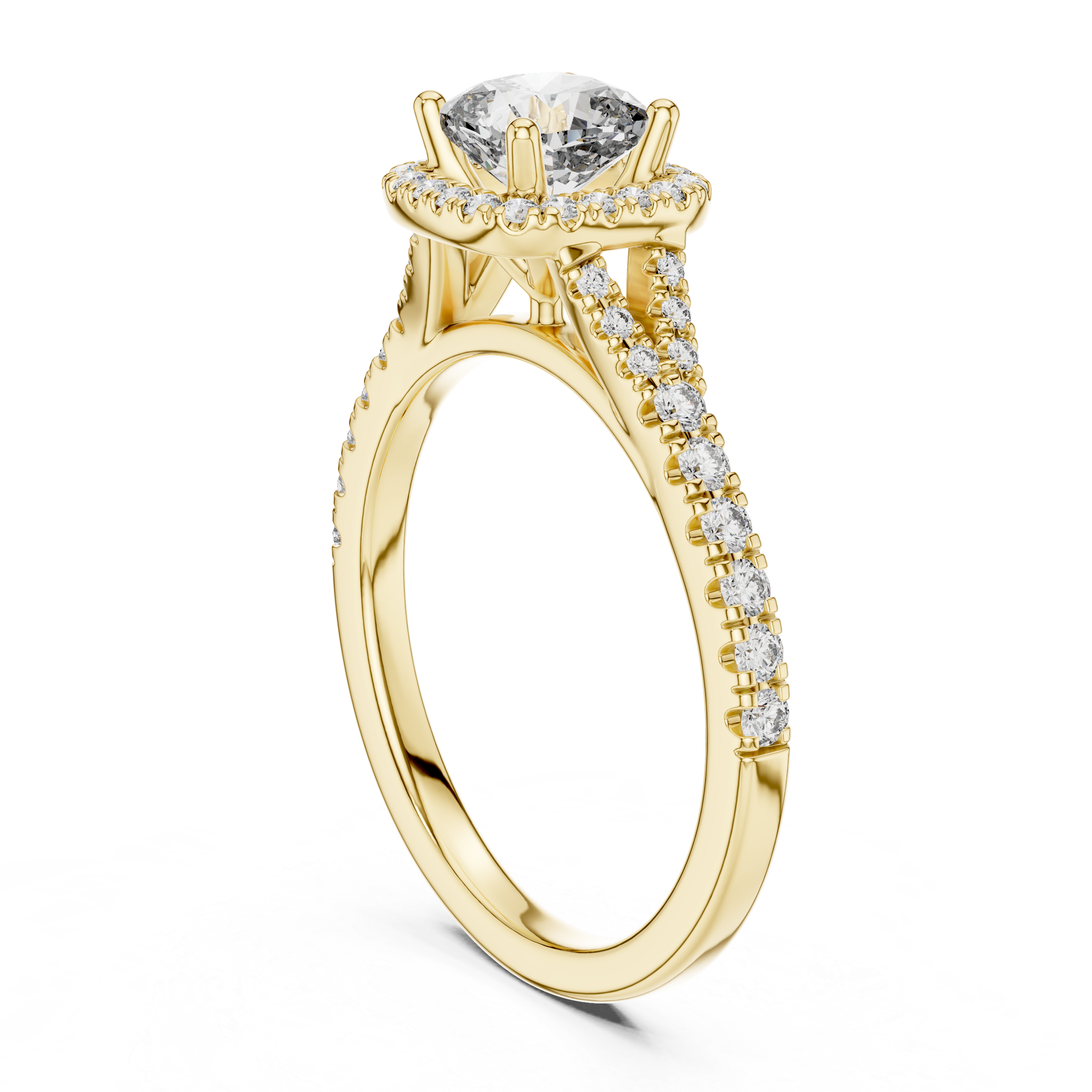 Cushion-Cuts Halo Diamonds Ring