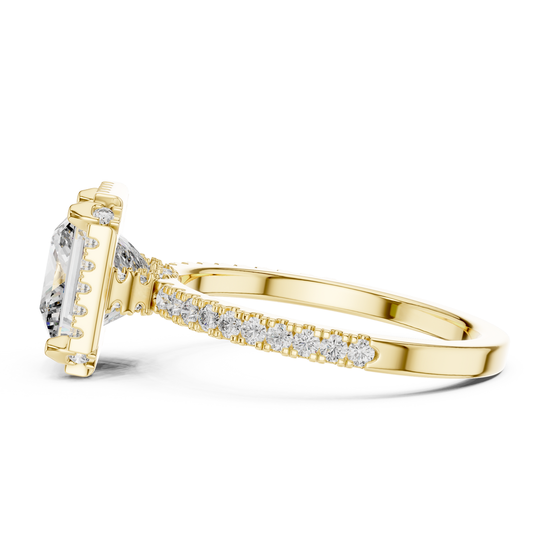 Royal Radiance Princess-Cut Halo Diamond Ring