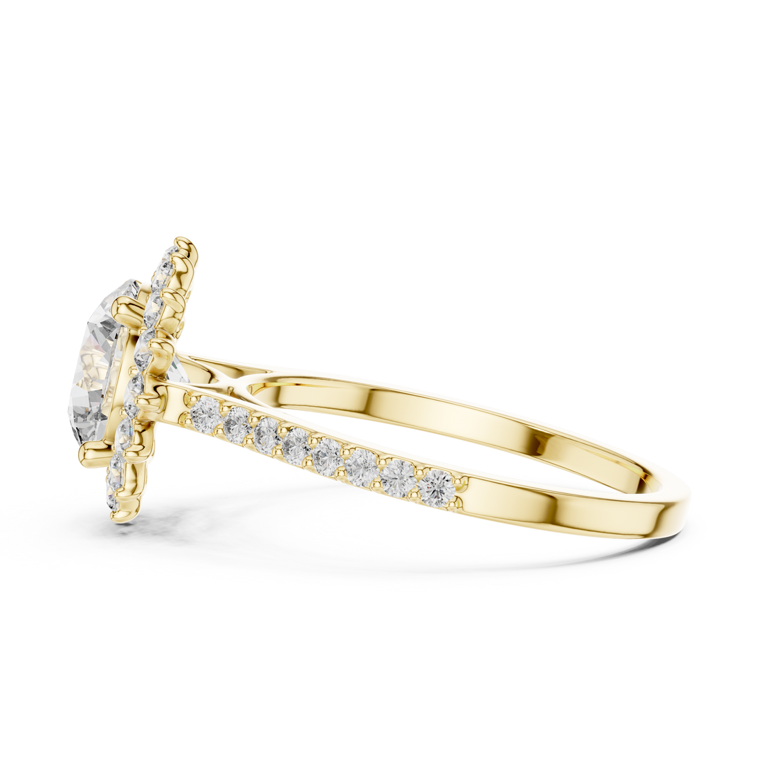 Classic Floral Halo Diamond Ring