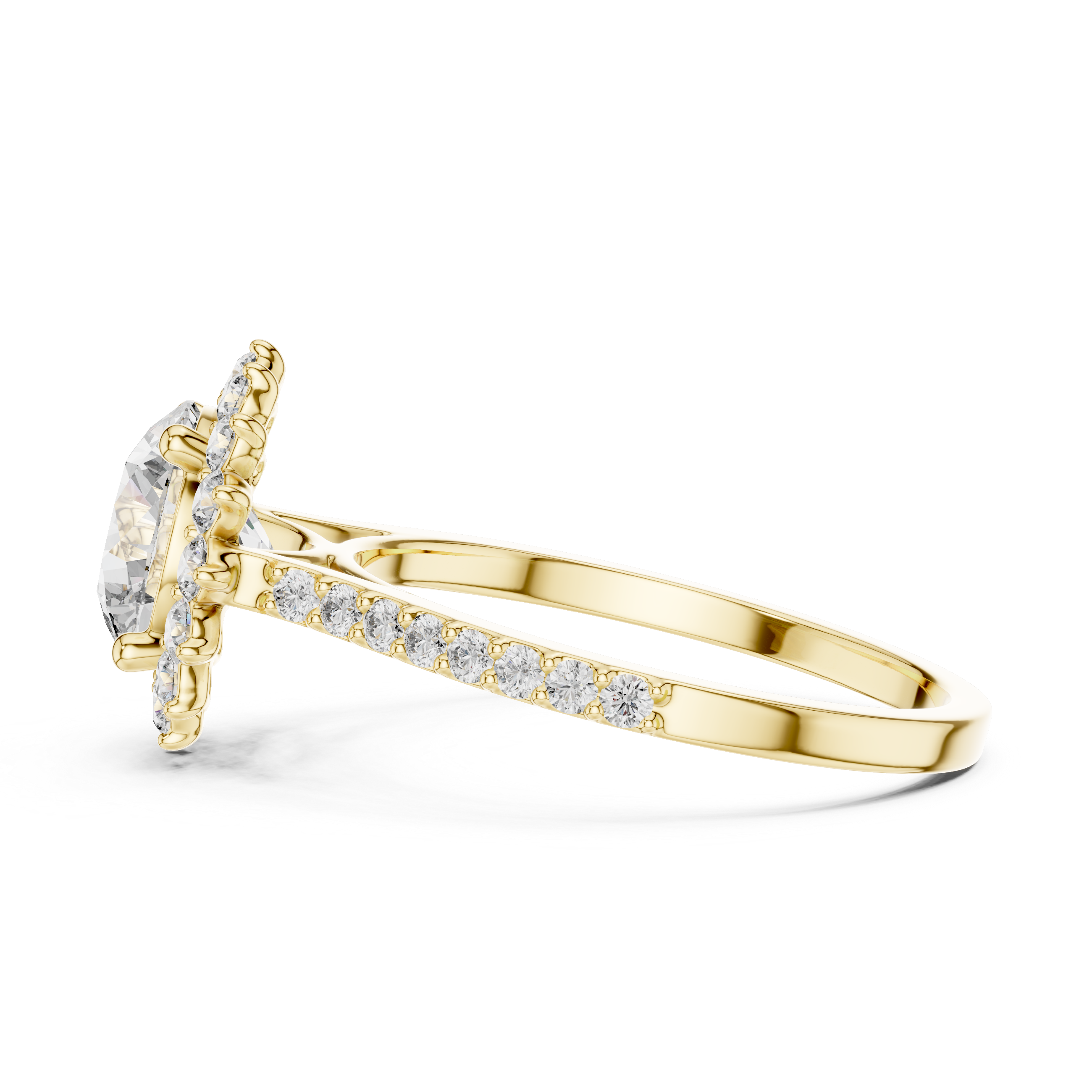 Classic Floral Halo Diamond Ring