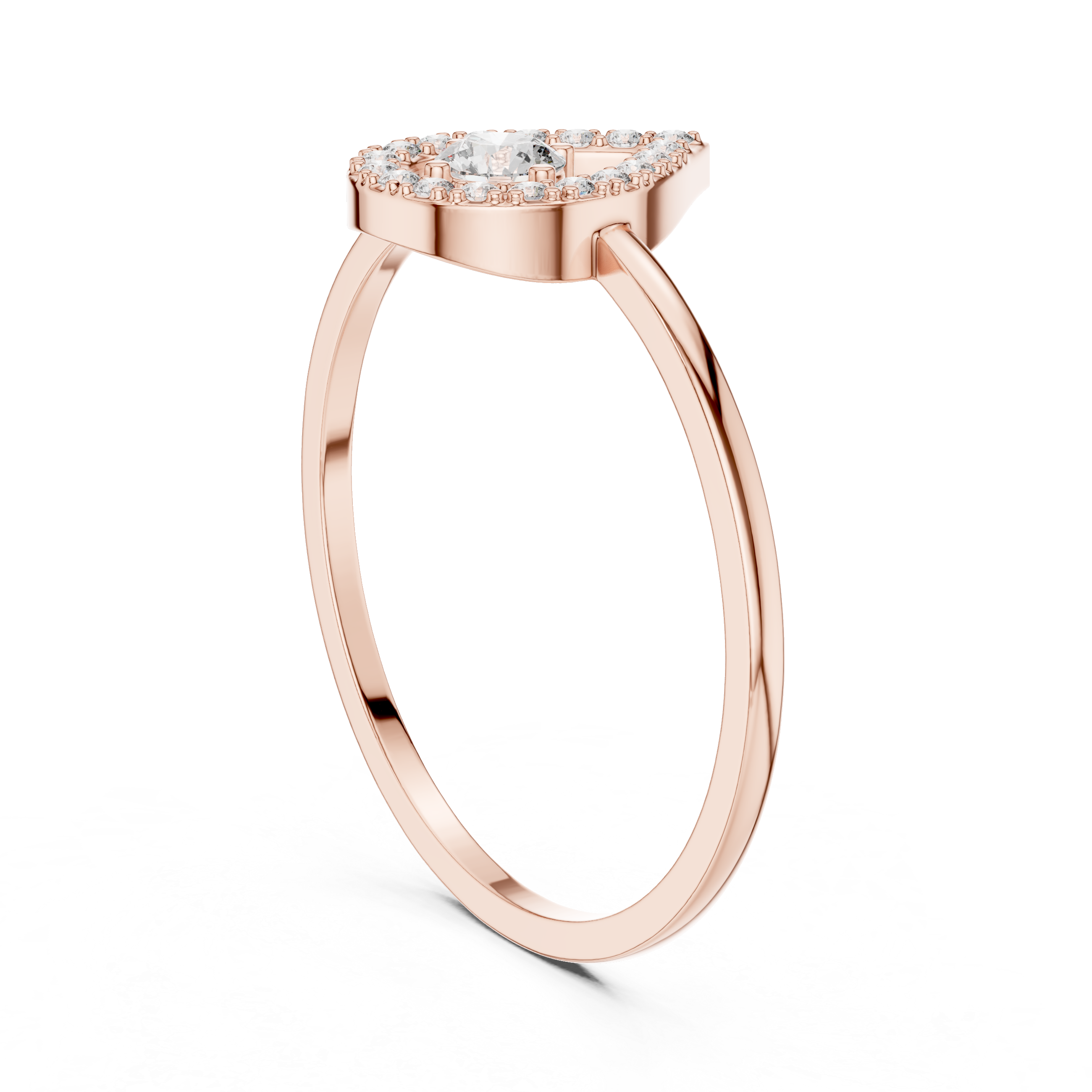 Heart-Shaped Halo Diamond Ring