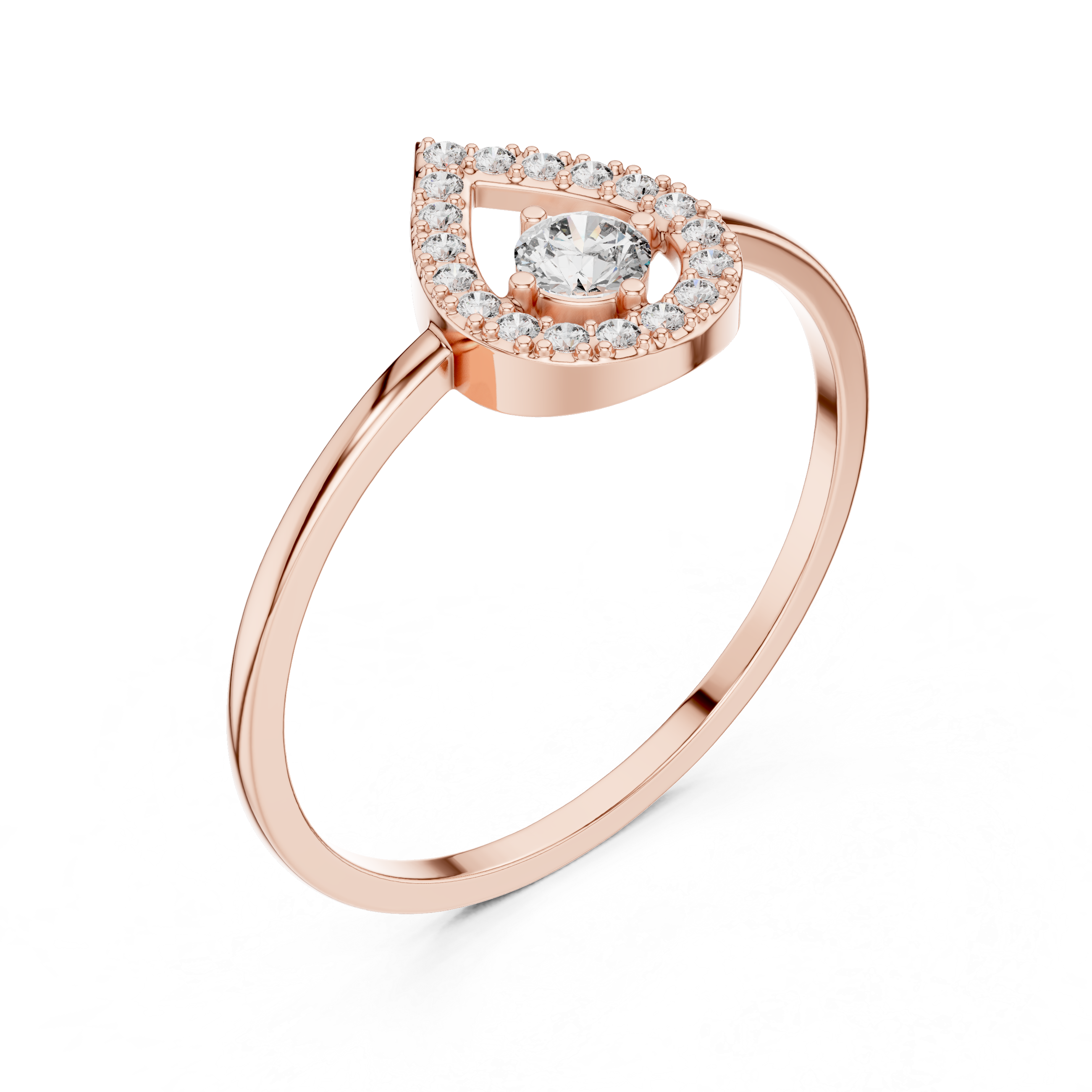 Heart-Shaped Halo Diamond Ring
